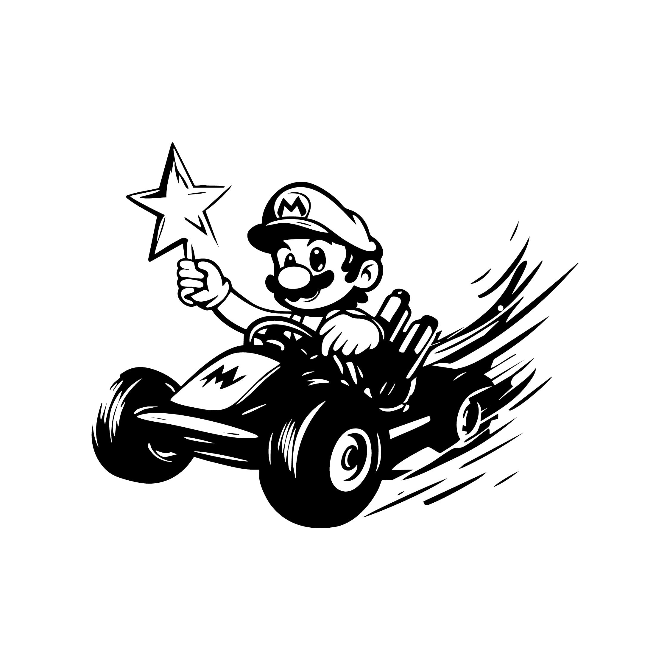 Super Mario Kart – Mario Holding Star Vinyl Decal | Official Nintendo Sticker