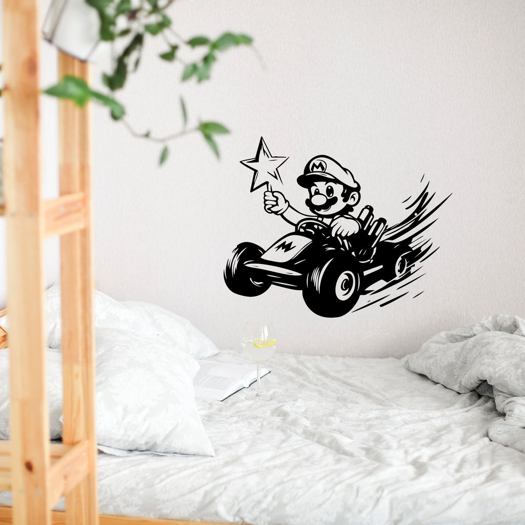 Super Mario Kart – Mario Holding Star Vinyl Decal | Official Nintendo Sticker