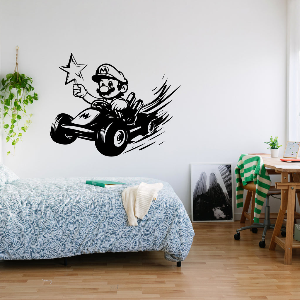 Super Mario Kart – Mario Holding Star Vinyl Decal | Official Nintendo Sticker