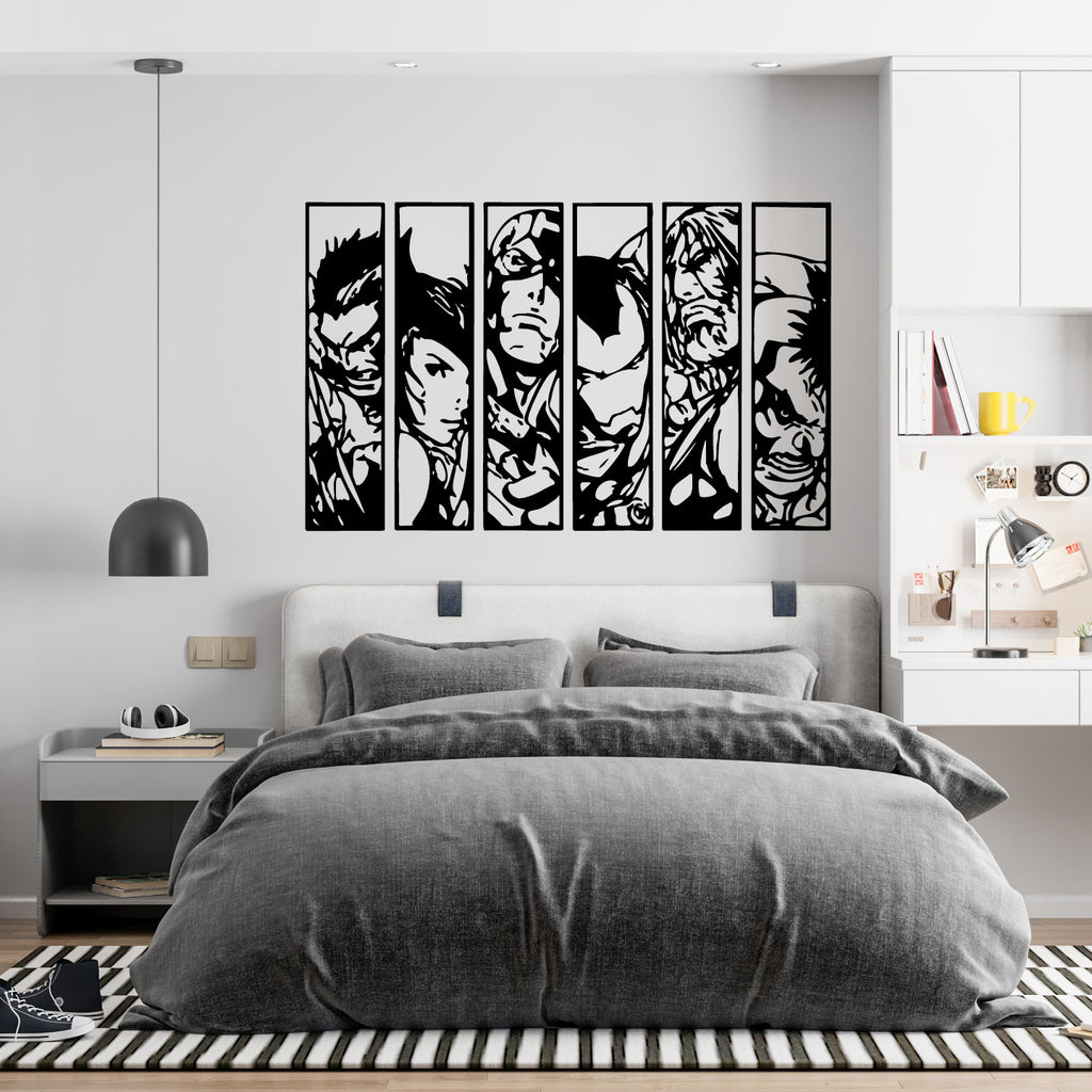 Marvel Superhero Comic Strip Wall Decal – 6-Panel Vinyl Wall Sticker, Kids Room & Playroom Decor