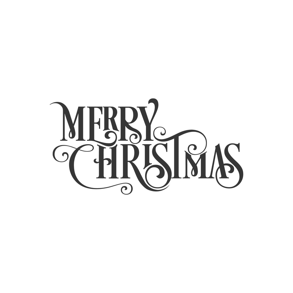 Merry Christmas Vinyl Decal – Ornate Script Holiday Wall Sticker, Festive Home & Window Decoration