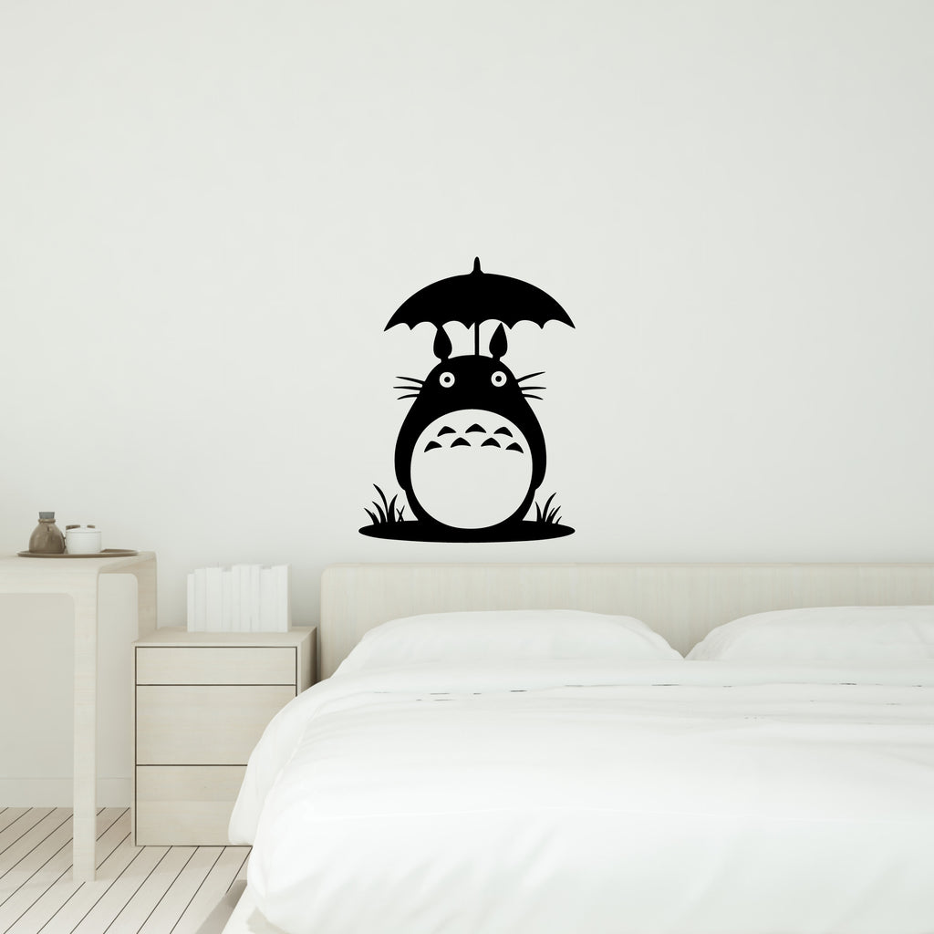 My Neighbour Totoro Umbrella Vinyl Wall Decal – Cute Studio Ghibli Artwork
