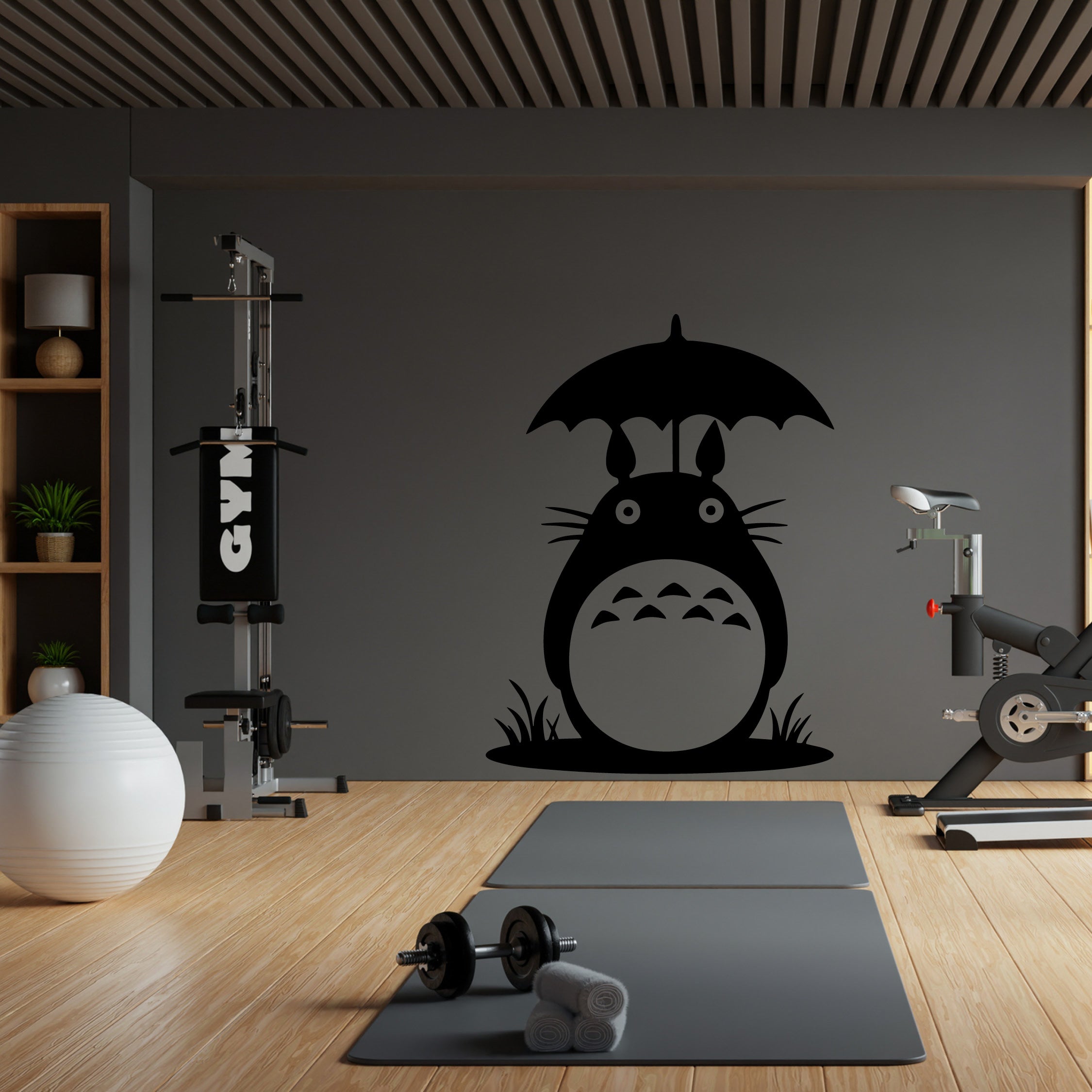 My Neighbour Totoro Umbrella Vinyl Wall Decal – Cute Studio Ghibli Artwork