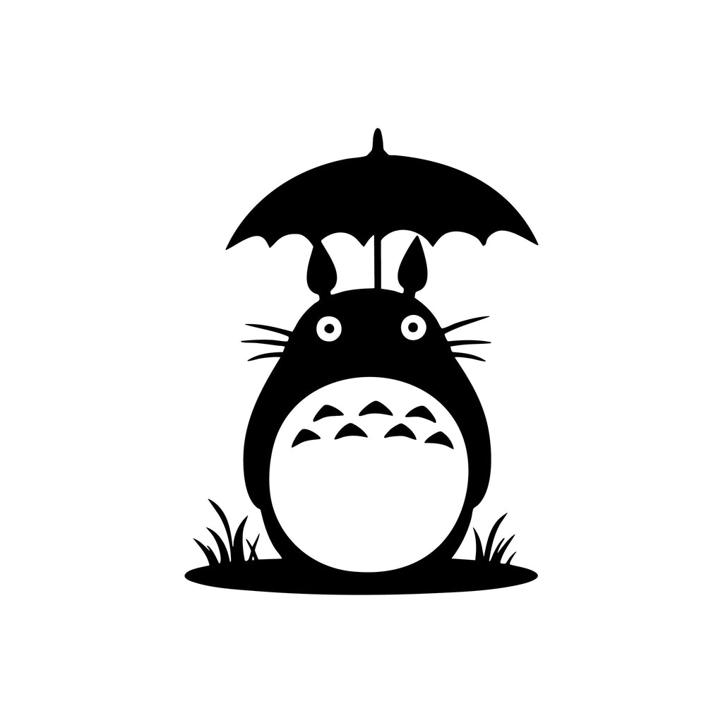 My Neighbour Totoro Umbrella Vinyl Wall Decal – Cute Studio Ghibli Artwork