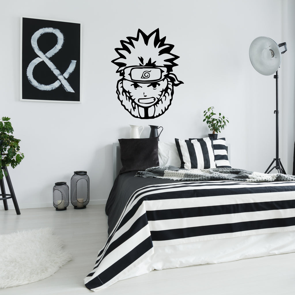 Naruto Face Vinyl Wall Decal – Large Anime Wall Sticker | Official Naruto Shippuden Artwork