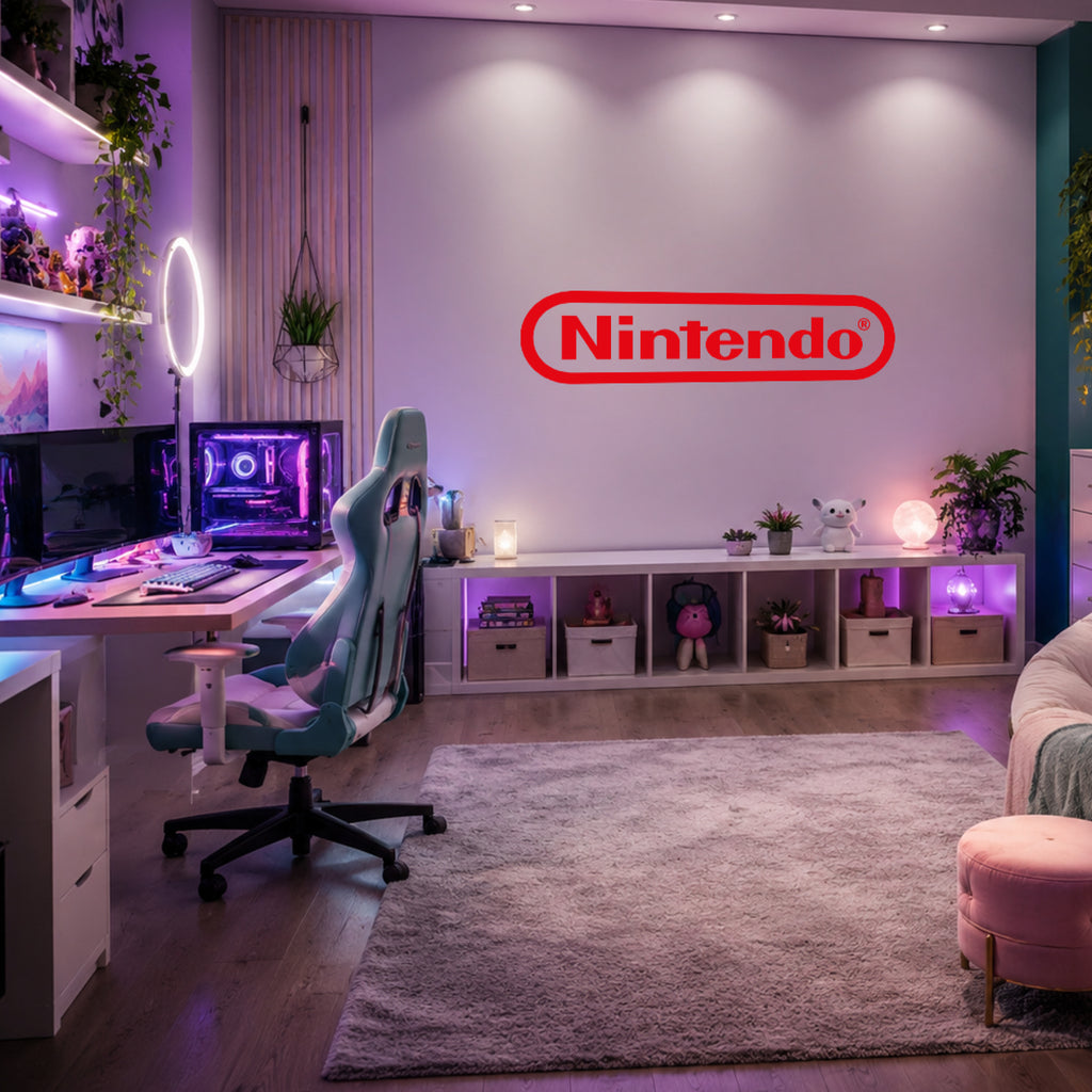 Nintendo Logo Vinyl Wall Decal – Officially Authorised Gaming Room Wall Sticker