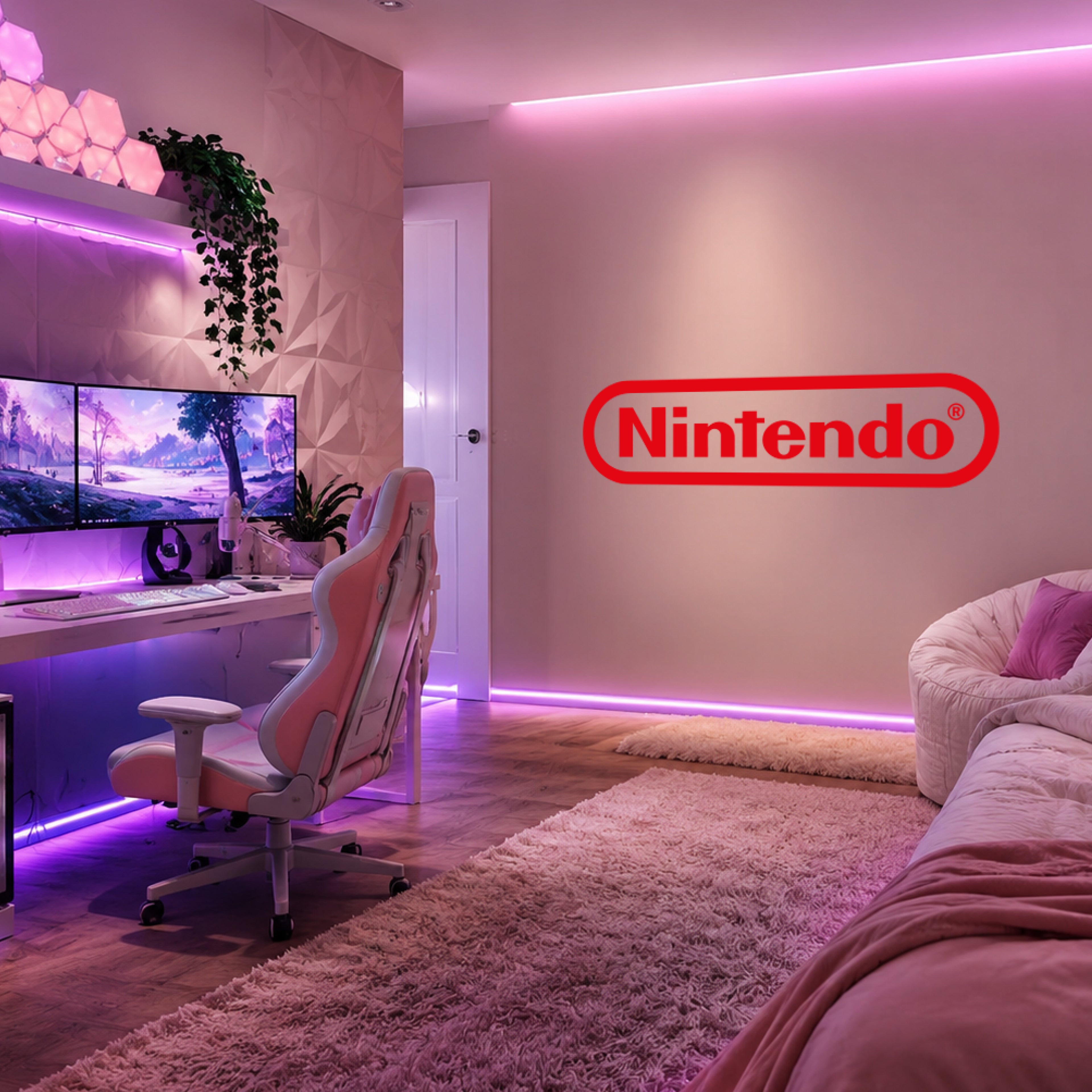 Nintendo Logo Vinyl Wall Decal – Officially Authorised Gaming Room Wall Sticker
