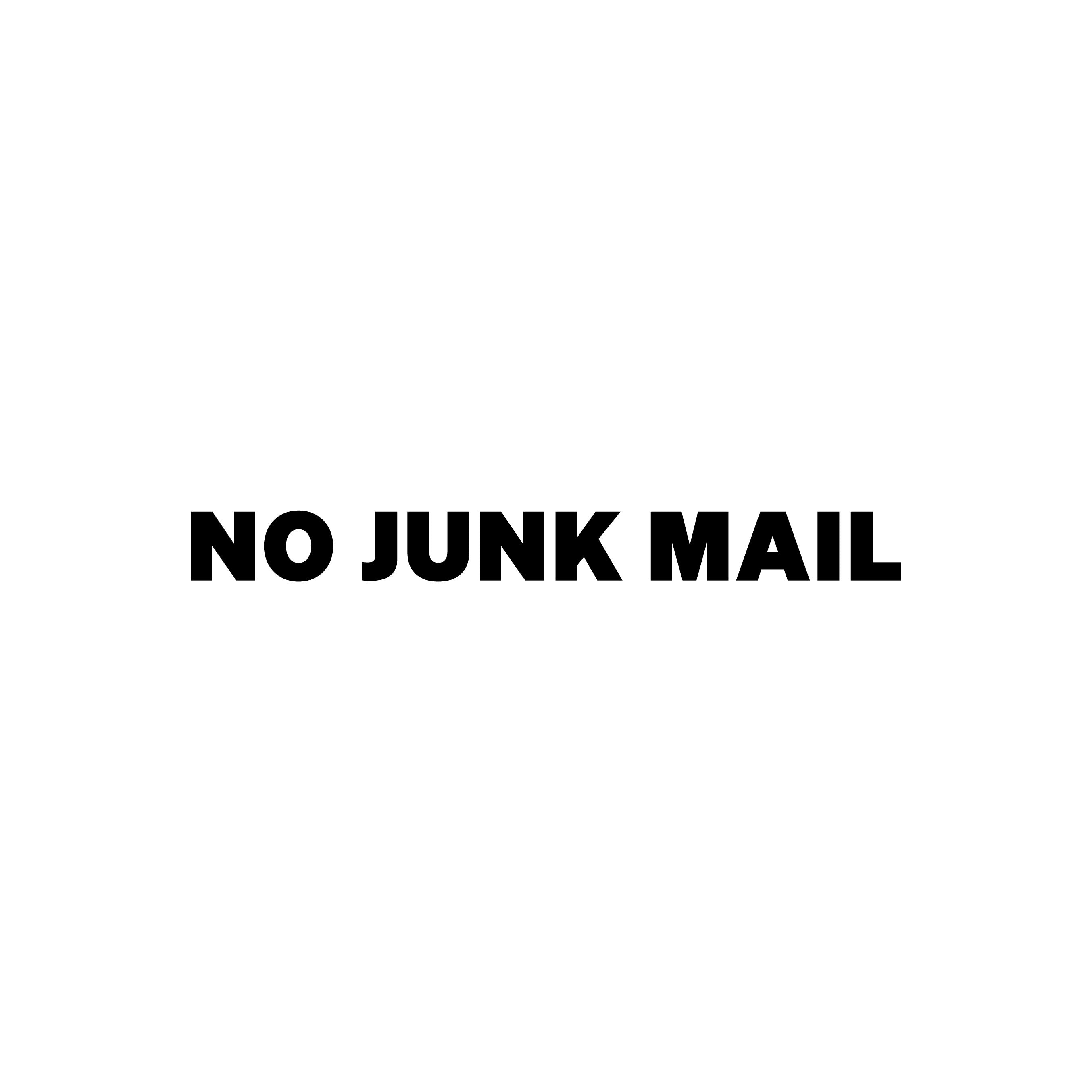 No Junk Mail Decal