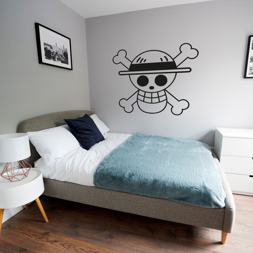 One Piece Skull and Crossbones Vinyl Decal – Official Pirate Emblem Wall Sticker
