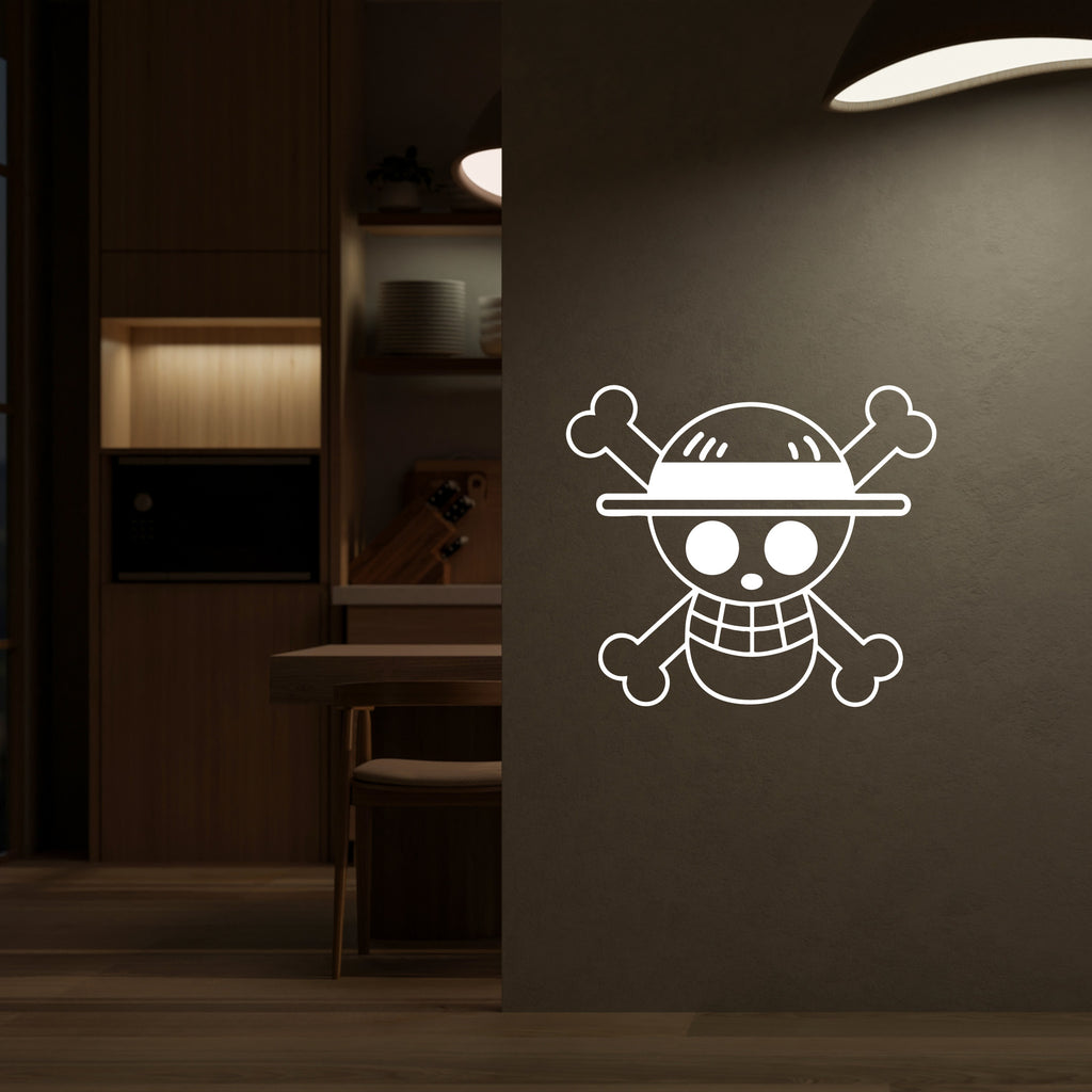 One Piece Skull and Crossbones Vinyl Decal – Official Pirate Emblem Wall Sticker