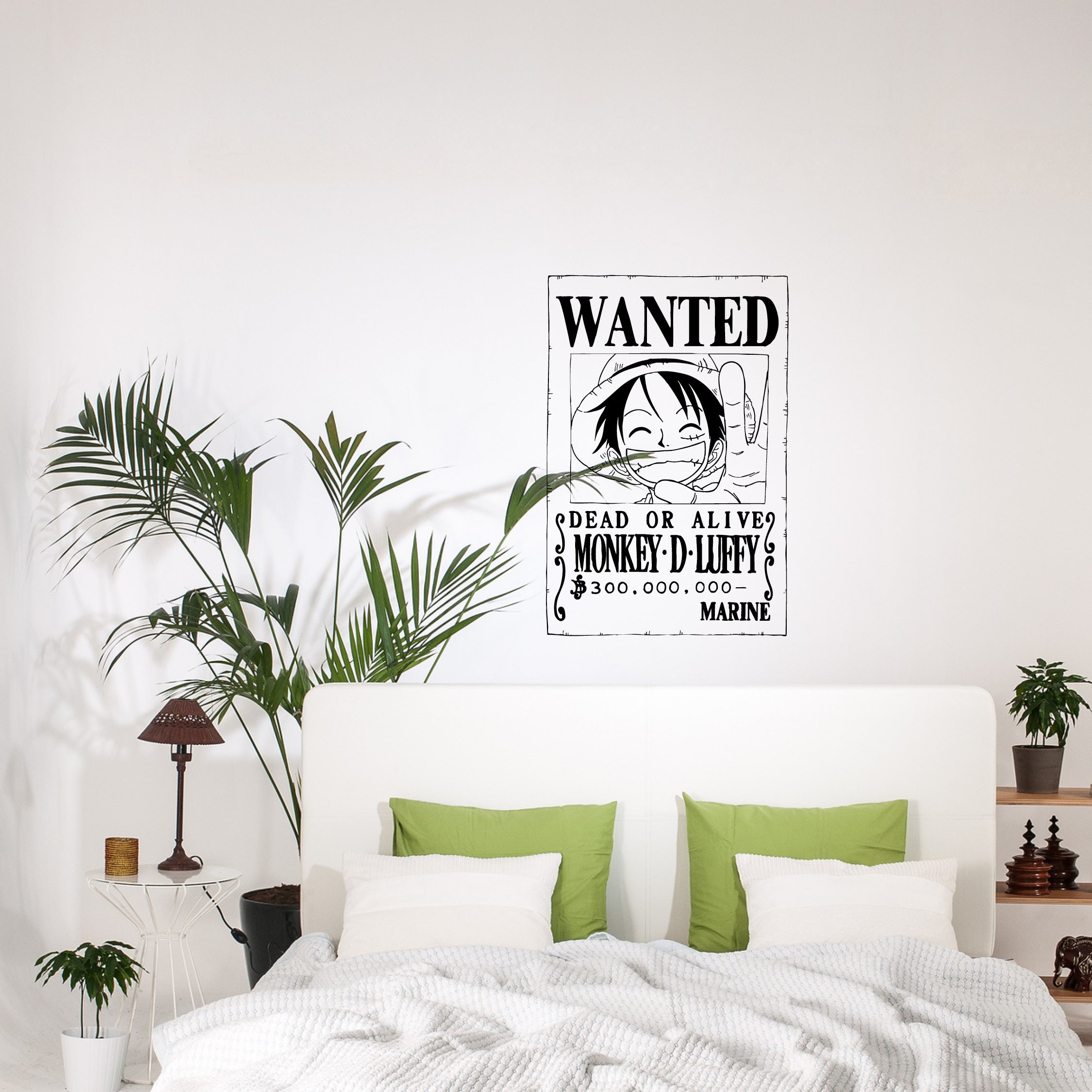 One Piece Wanted Monkey D. Luffy Poster Vinyl Decal – Official Anime Wall Art