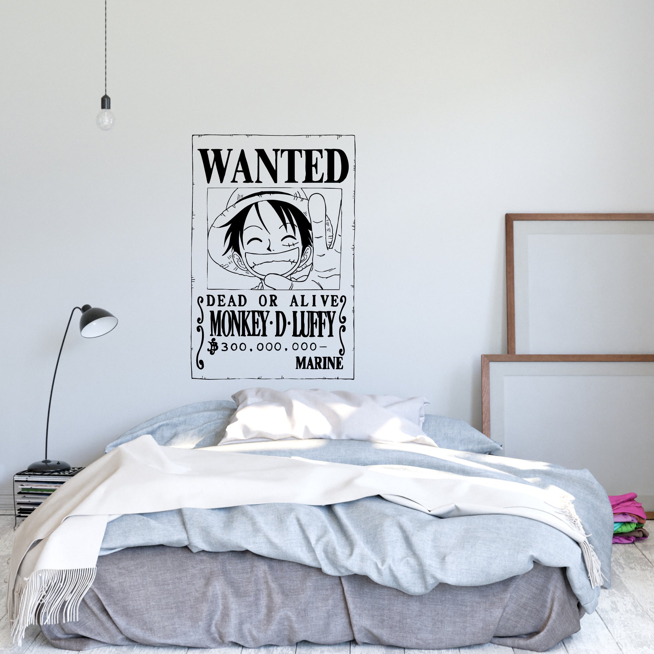 One Piece Wanted Monkey D. Luffy Poster Vinyl Decal – Official Anime Wall Art