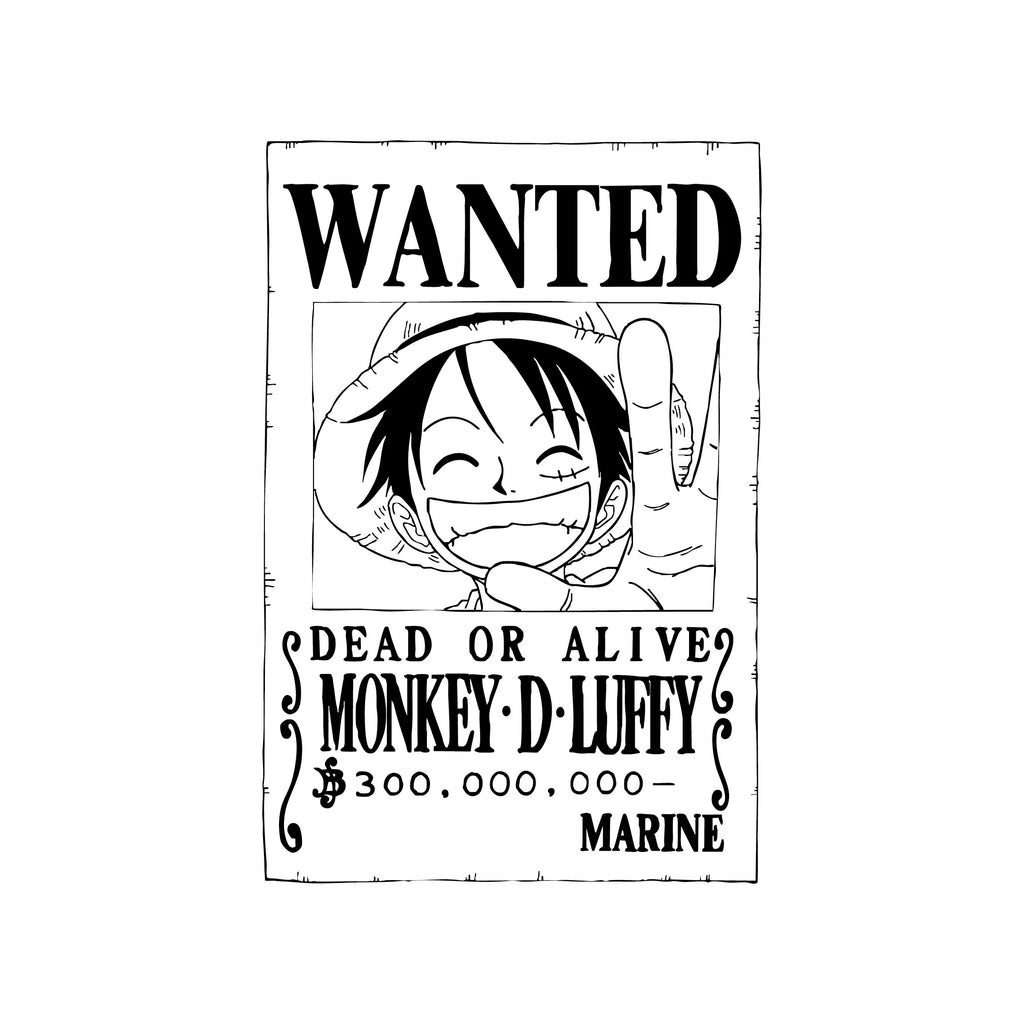 One Piece Wanted Monkey D. Luffy Poster Vinyl Decal – Official Anime Wall Art