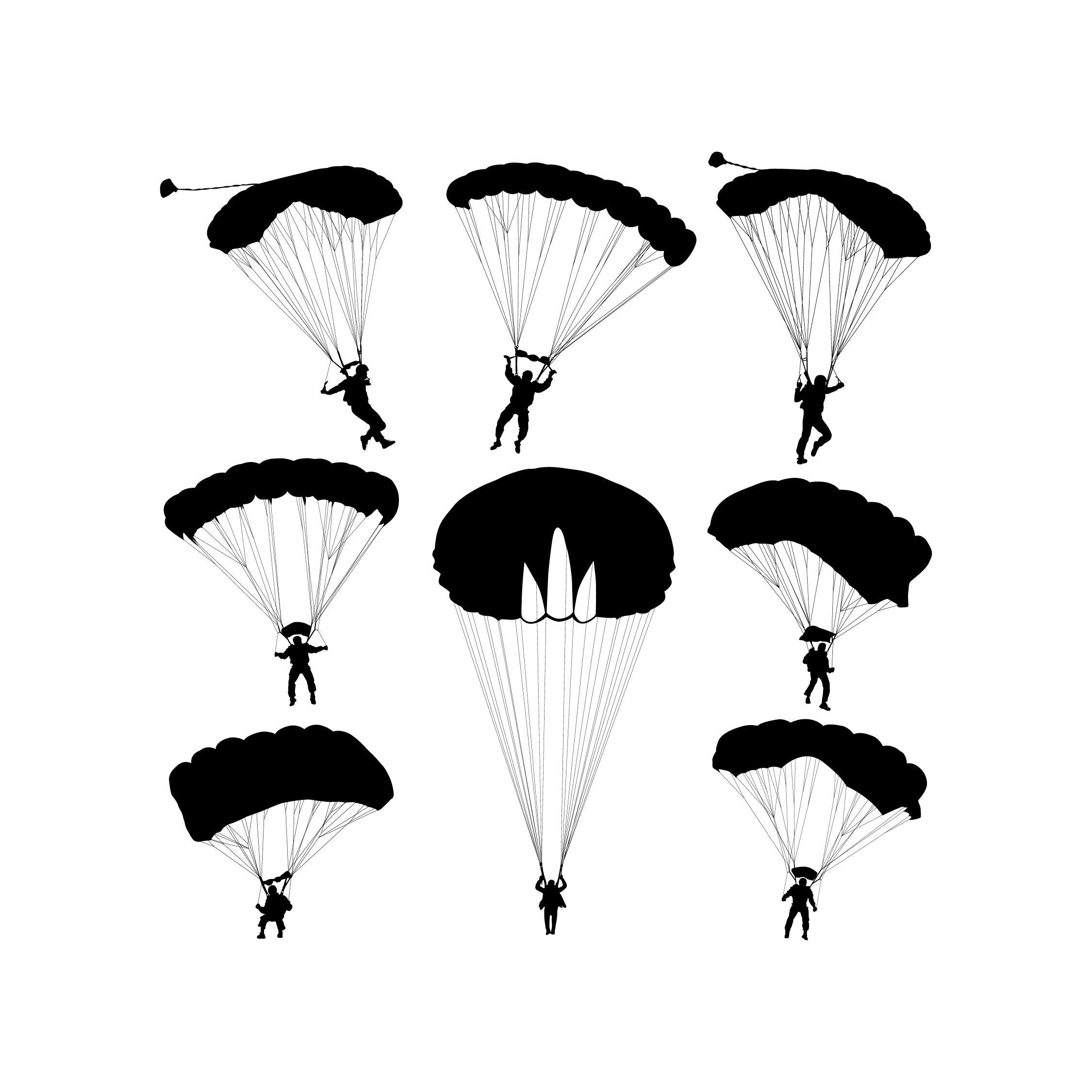 Set of 8 army parachute soldier decal designs