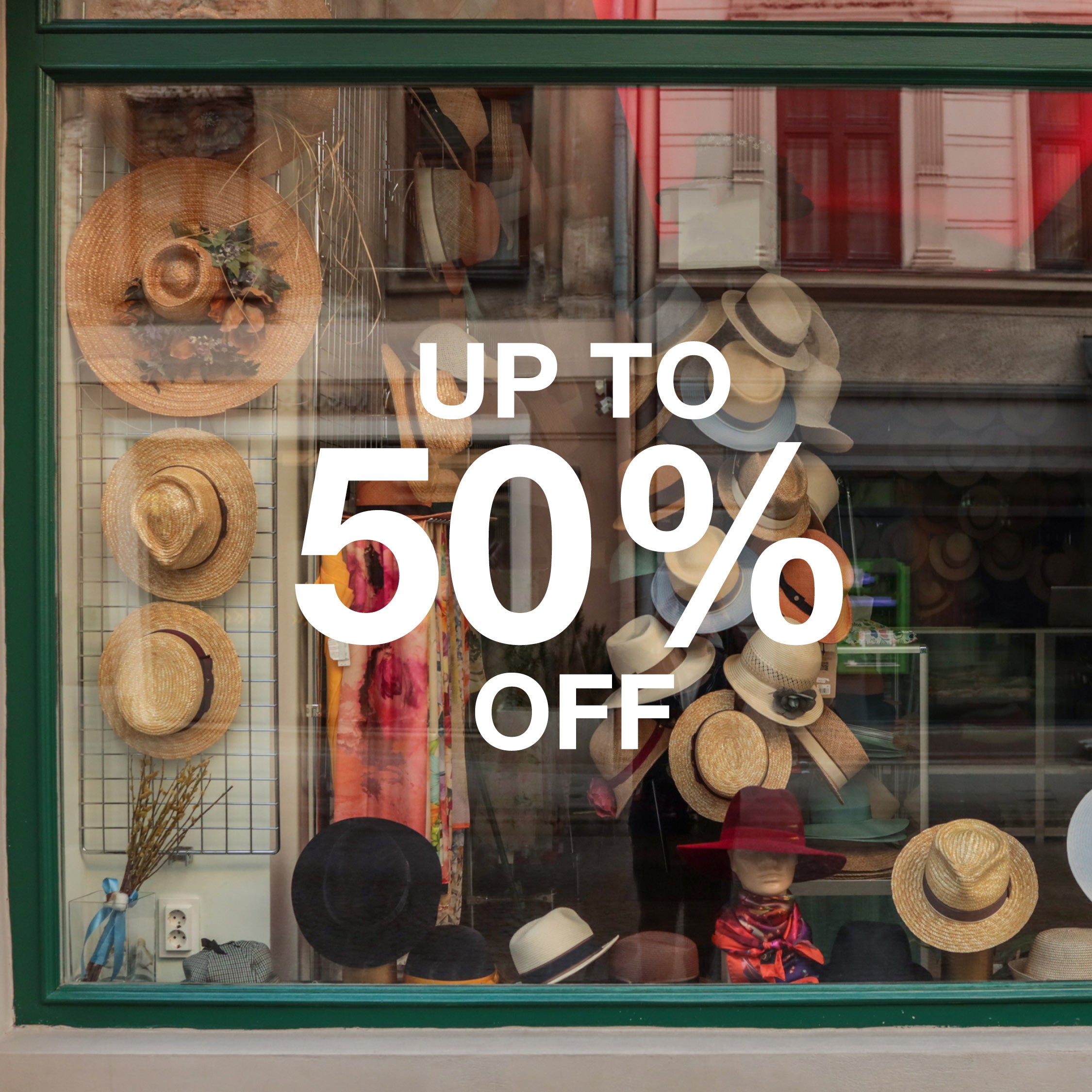 Percentage Sale Decal – Custom % Window Stickers (0–100%) for Retail Shops & Events