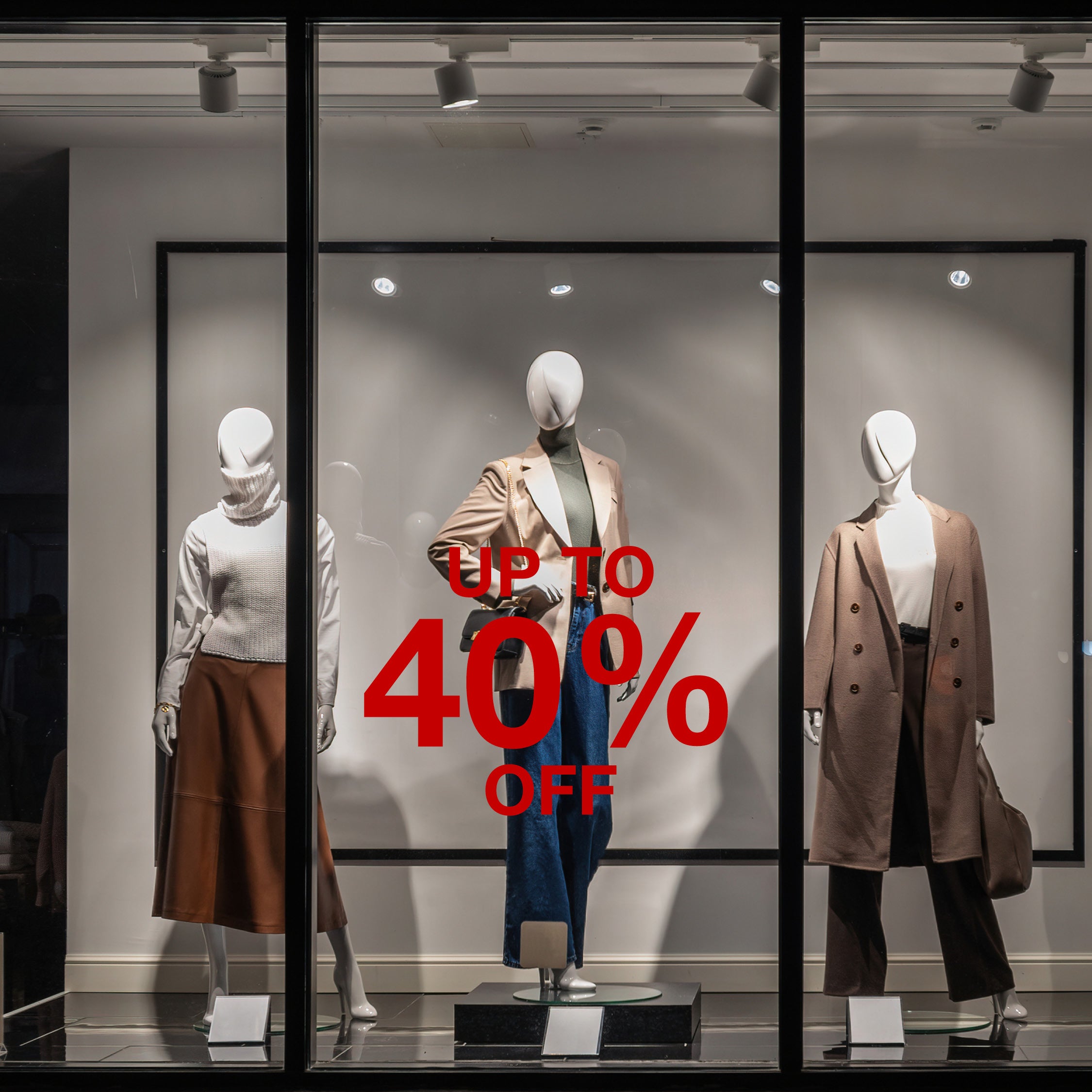 Percentage Sale Decal – Custom % Window Stickers (0–100%) for Retail Shops & Events