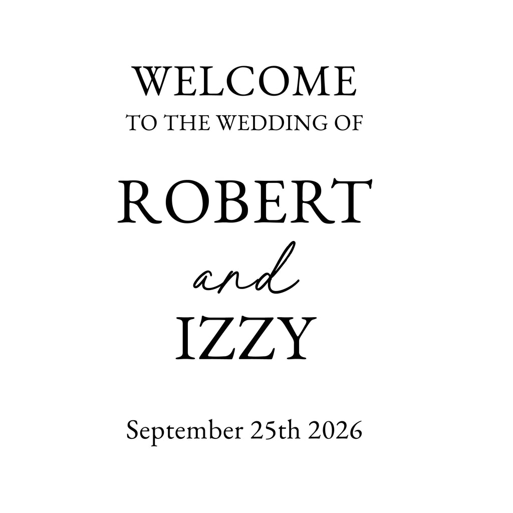 Personalised Welcome to Our Wedding Mirror Vinyl Decal – Custom Wedding Sign Sticker for Ceremony or Reception Decor