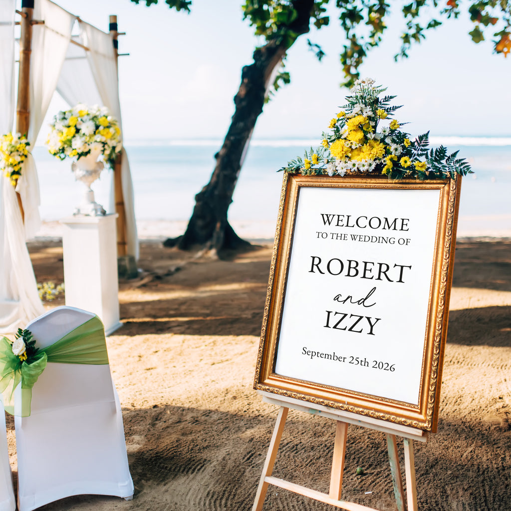 Personalised Welcome to Our Wedding Mirror Vinyl Decal – Custom Wedding Sign Sticker for Ceremony or Reception Decor