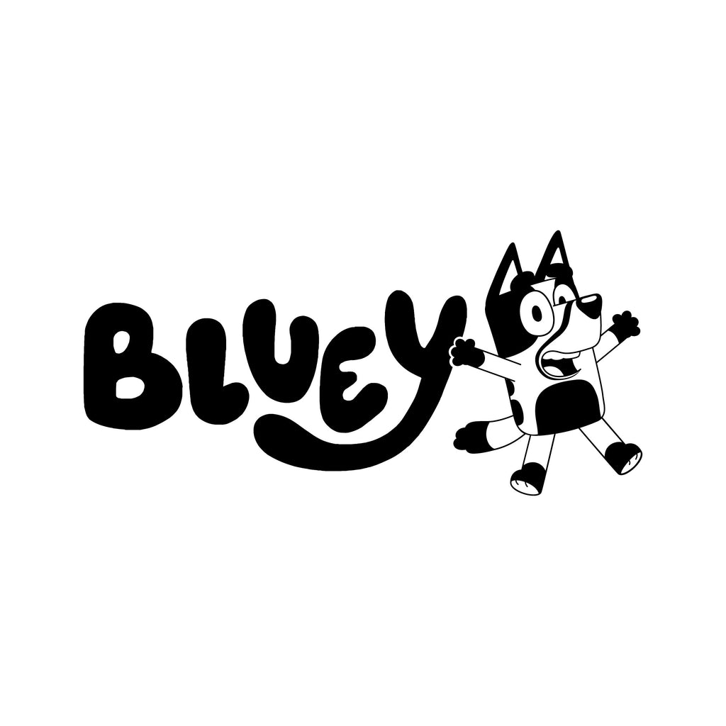 Personalised Bluey Name Wall Decal with Dancing Bluey