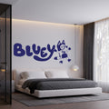 Personalised Bluey Name Wall Decal with Dancing Bluey