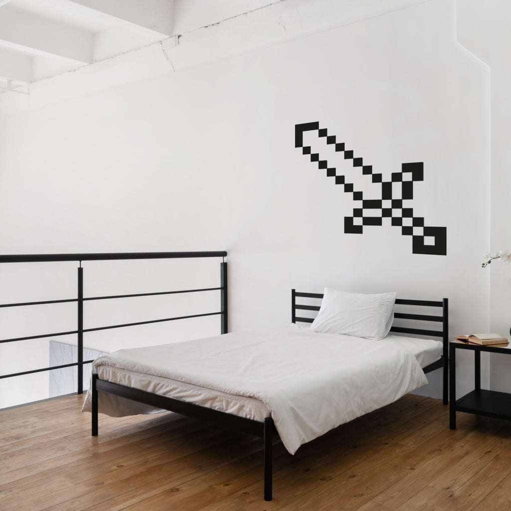 Minecraft Pixel Sword Vinyl Decal | Official Pixel Sword Sticker for Walls, Consoles & Laptops