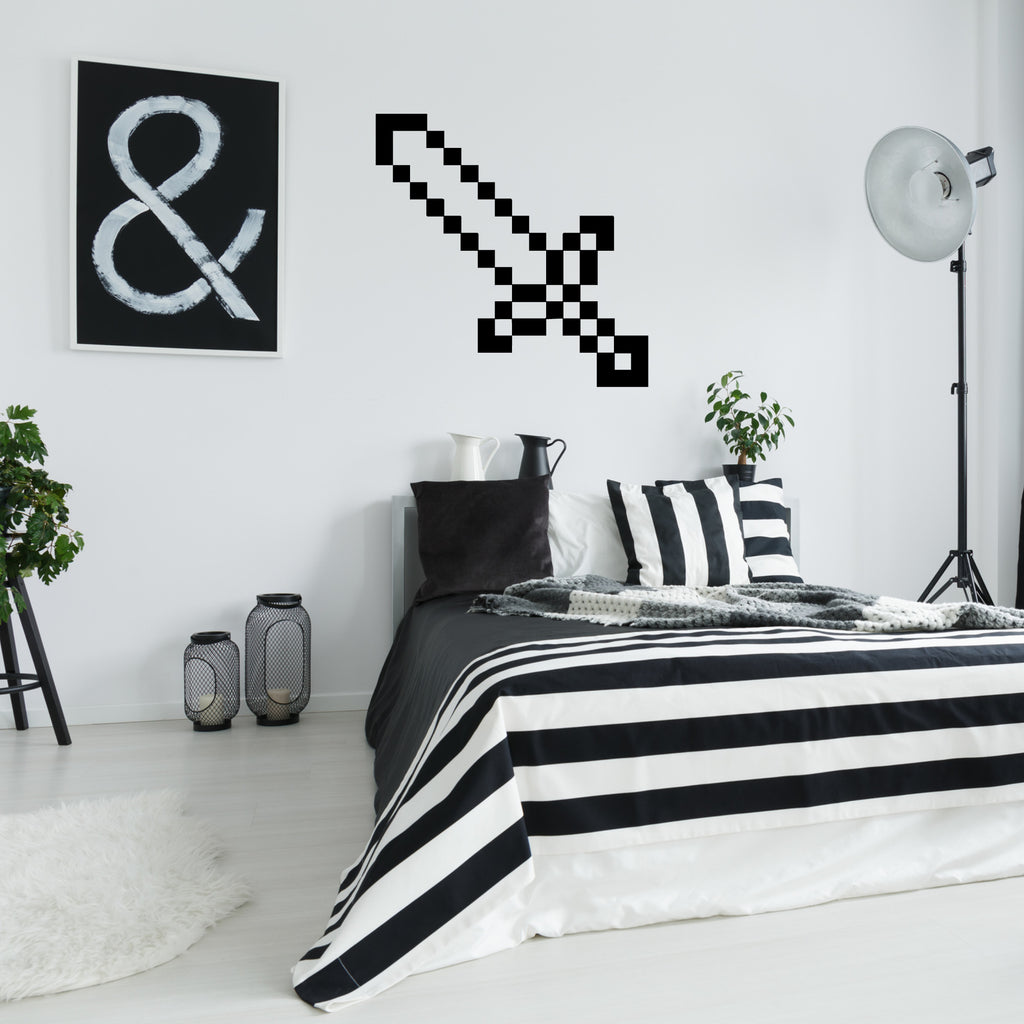 Minecraft Pixel Sword Vinyl Decal | Official Pixel Sword Sticker for Walls, Consoles & Laptops