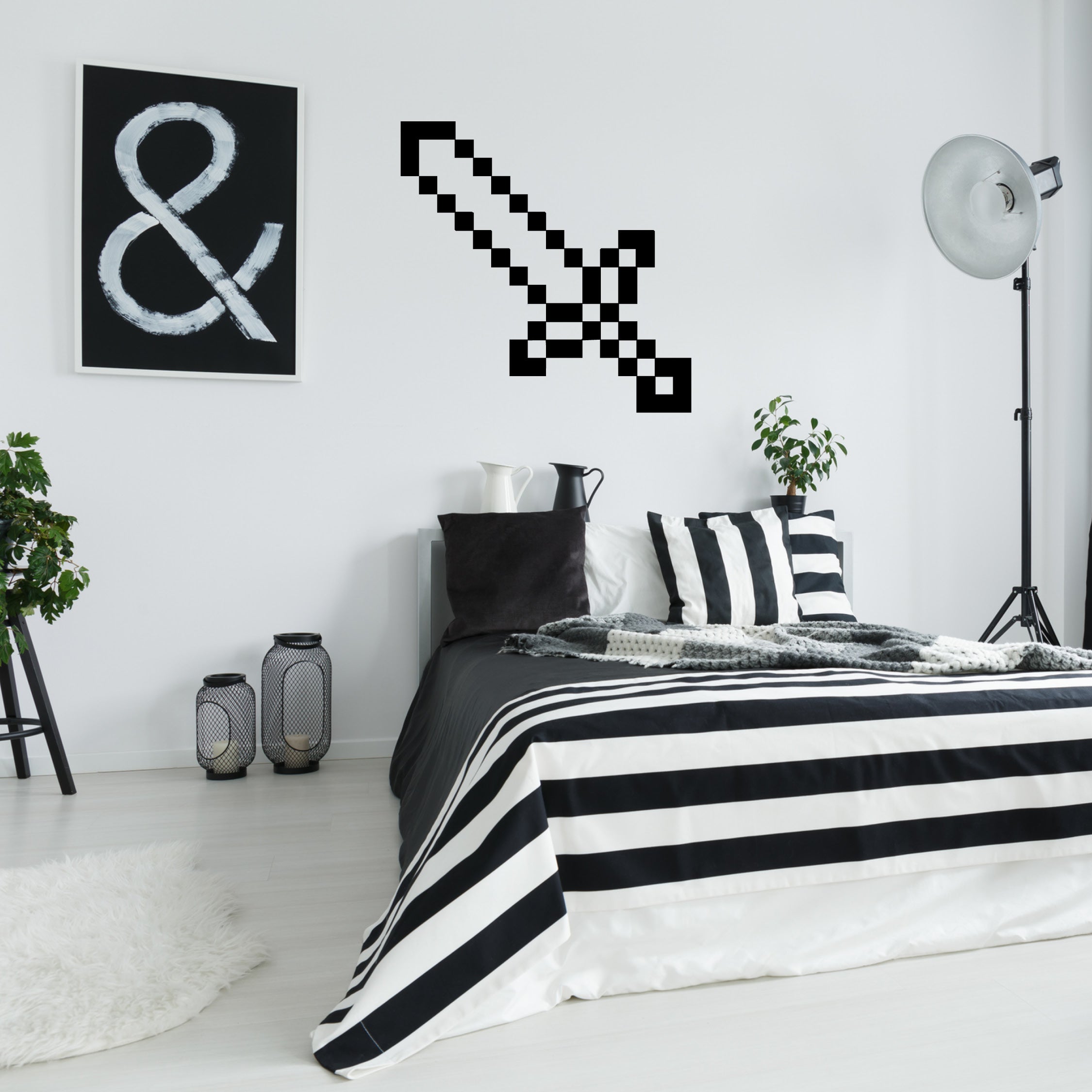 Minecraft Pixel Sword Vinyl Decal | Official Pixel Sword Sticker for Walls, Consoles & Laptops