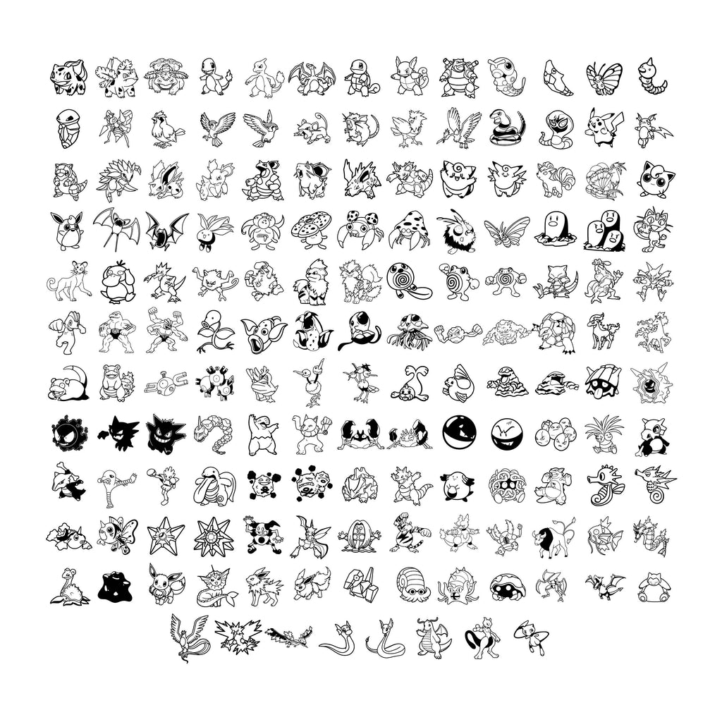 Officially Licensed Pokémon 151 Wall Decal Set – Complete Kanto Pokédex Master Collection
