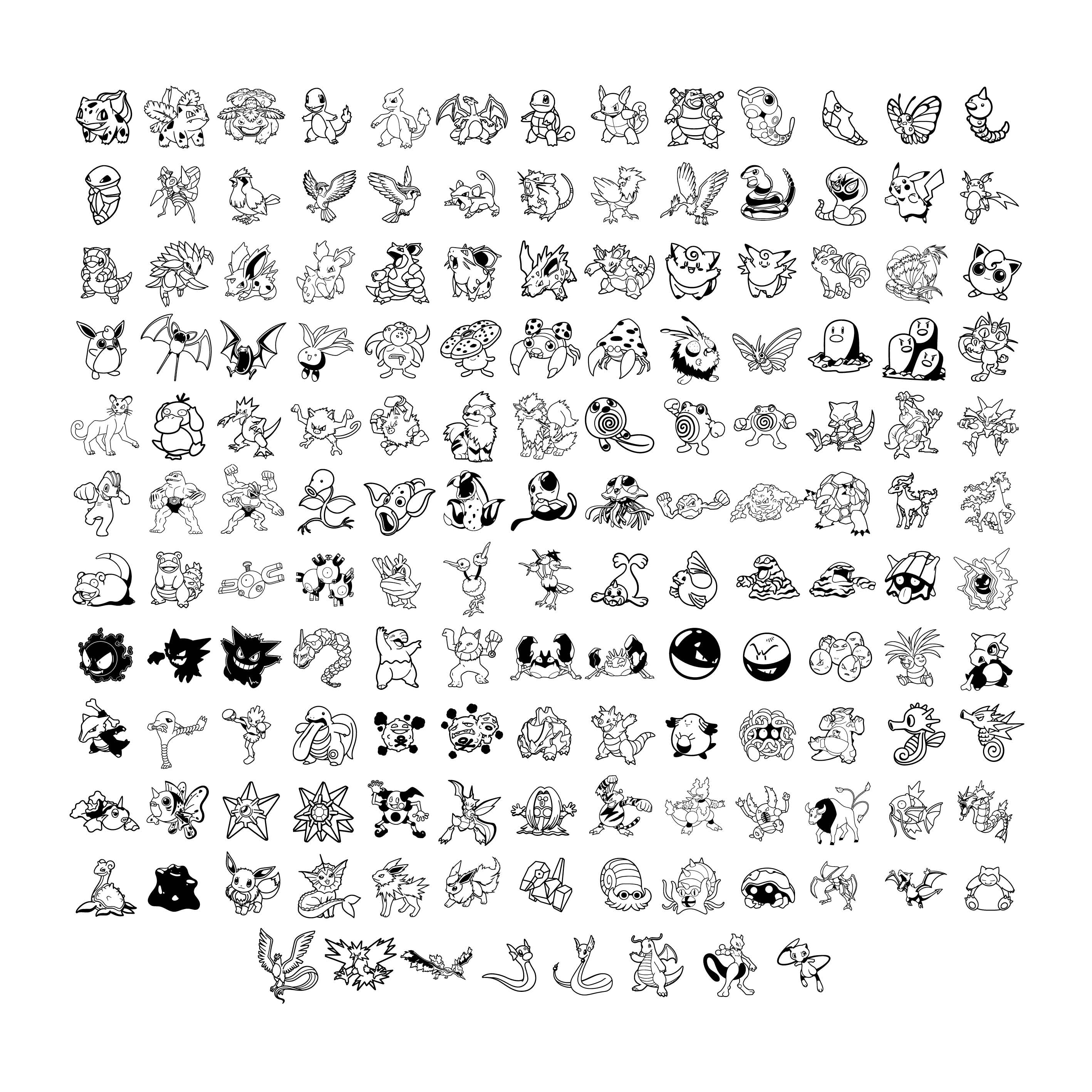 Officially Licensed Pokémon 151 Wall Decal Set – Complete Kanto Pokédex Master Collection