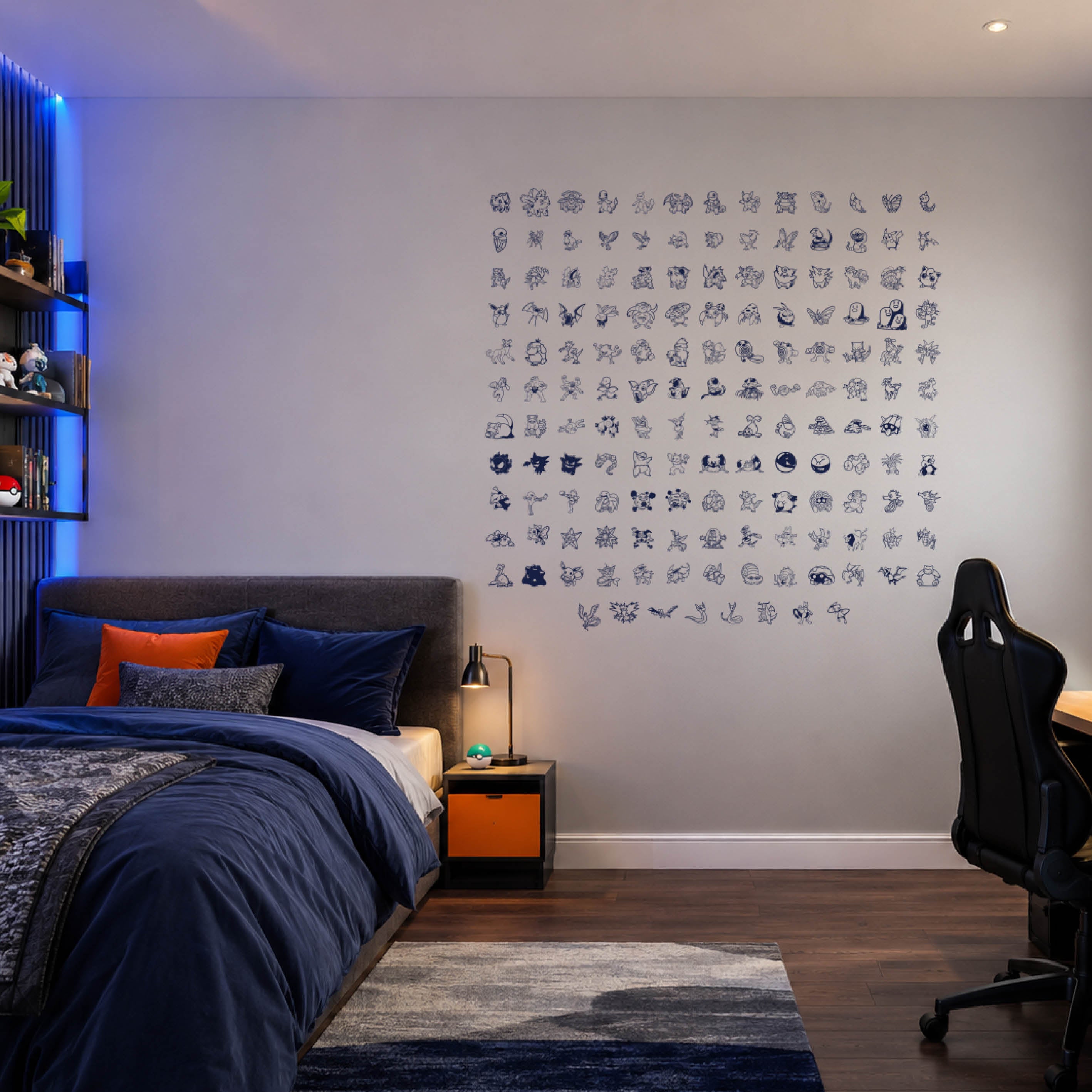 Officially Licensed Pokémon 151 Wall Decal Set – Complete Kanto Pokédex Master Collection