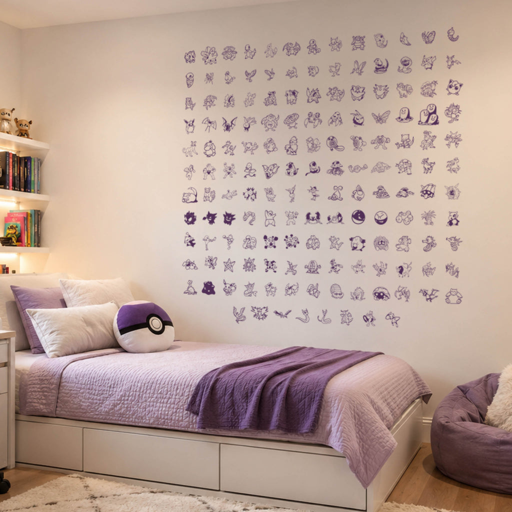 Officially Licensed Pokémon 151 Wall Decal Set – Complete Kanto Pokédex Master Collection