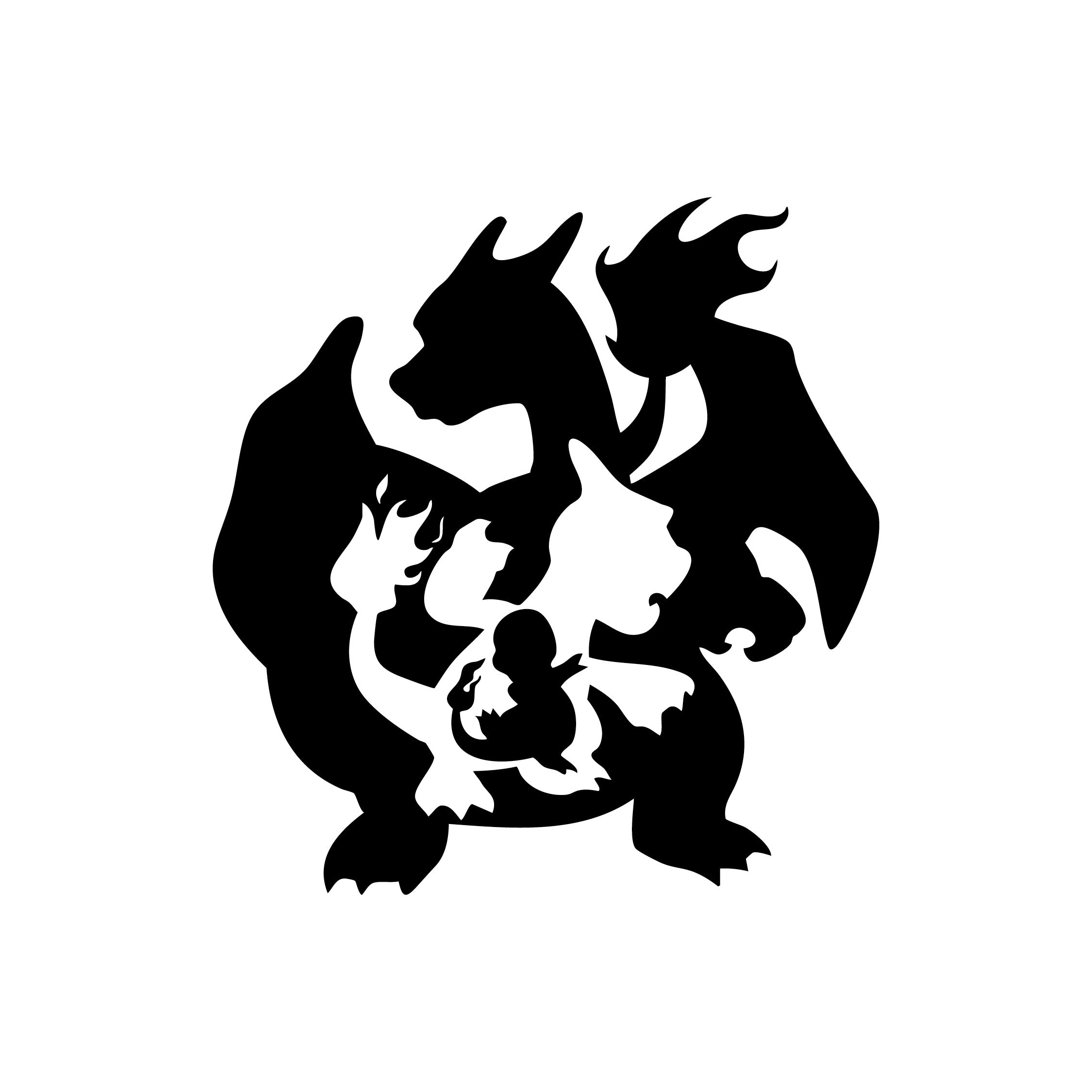 Pokémon Charizard, Charmeleon & Charmander Evolution Vinyl Decal | Official Pokémon Art