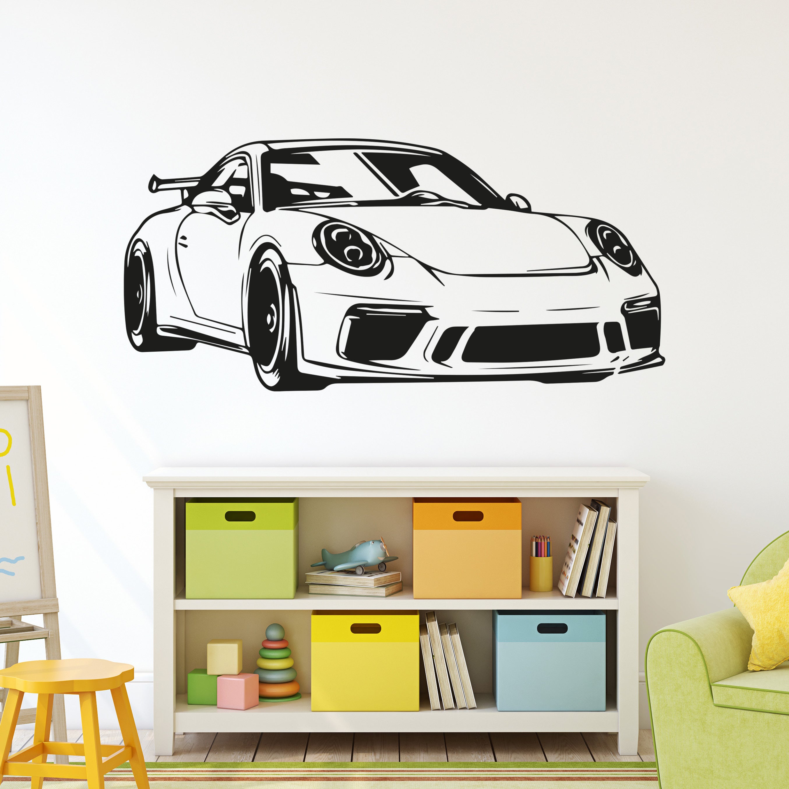 Porsche GT3 Wall Decal Sticker – Luxury Sports Car Vinyl Wall Art for Bedrooms, Garages & Car Enthusiasts