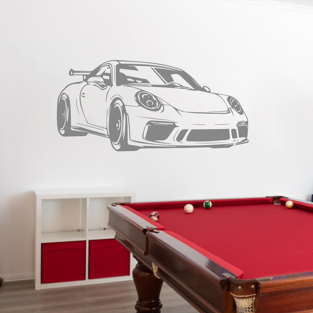 Porsche GT3 Wall Decal Sticker – Luxury Sports Car Vinyl Wall Art for Bedrooms, Garages & Car Enthusiasts