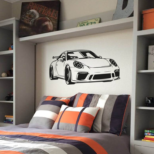Porsche GT3 Wall Decal Sticker – Luxury Sports Car Vinyl Wall Art for Bedrooms, Garages & Car Enthusiasts