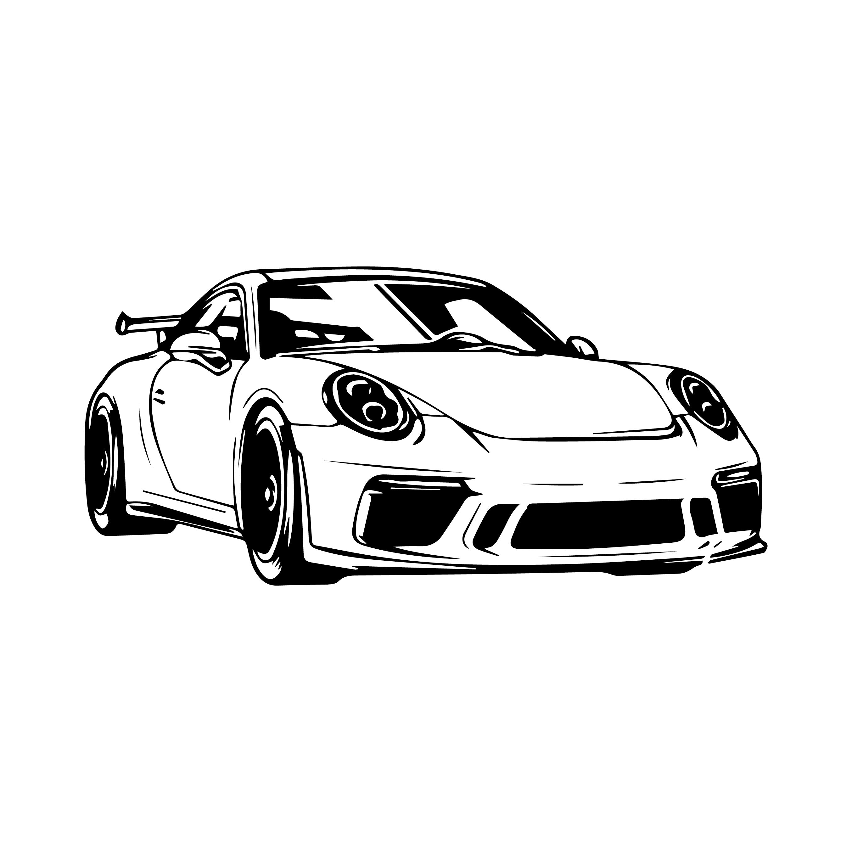 Porsche GT3 Wall Decal Sticker – Luxury Sports Car Vinyl Wall Art for Bedrooms, Garages & Car Enthusiasts