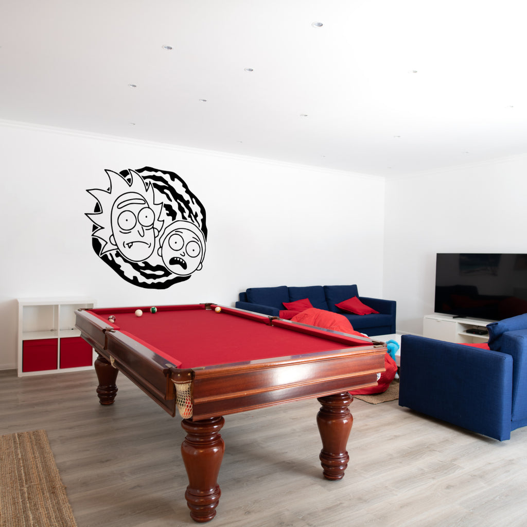 Rick and Morty Faces Over Portal Vinyl Decal | Official Adult Swim Portal Sticker