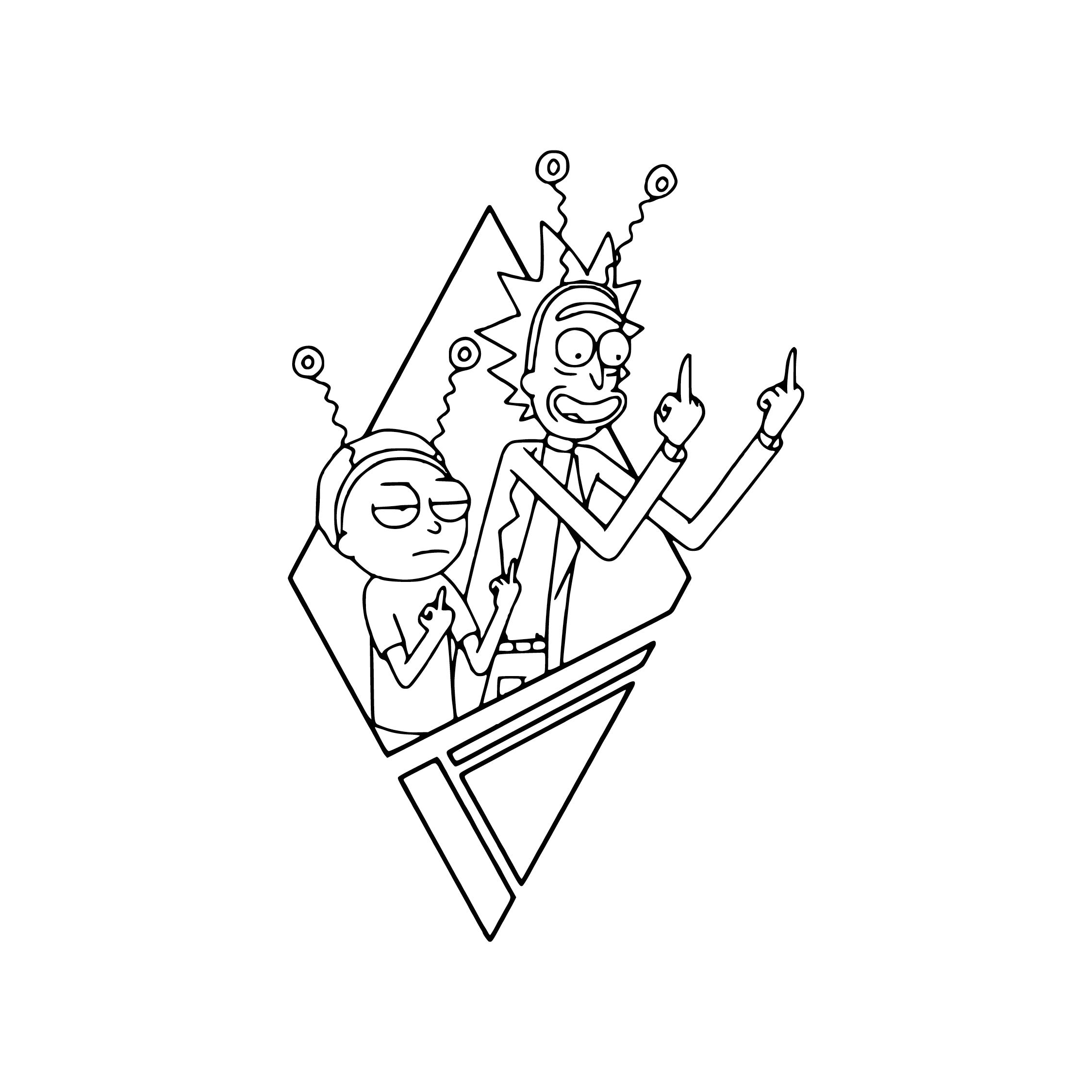 Rick and Morty Funny Gesture Vinyl Decal | Official Adult Swim Sticker