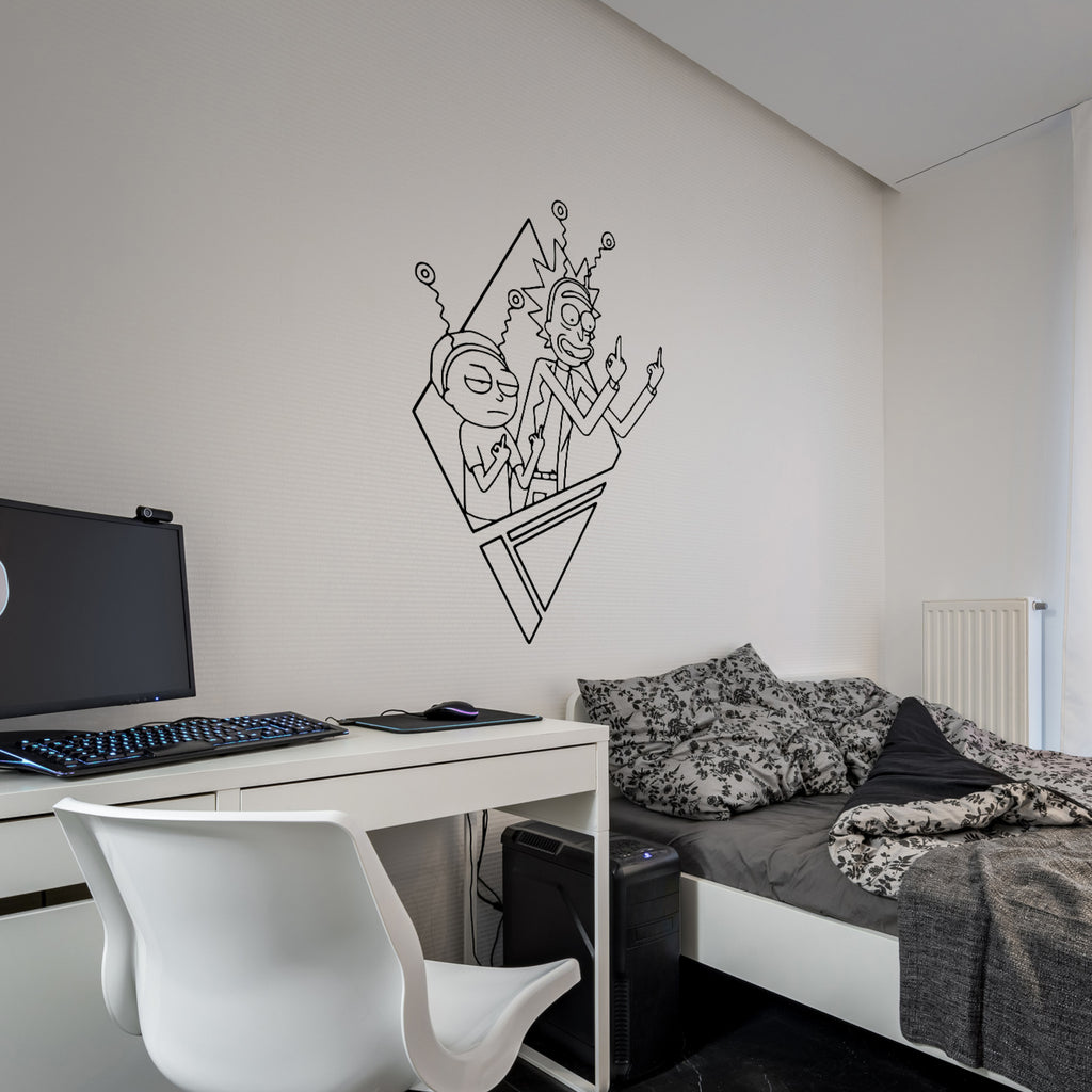 Rick and Morty Funny Gesture Vinyl Decal | Official Adult Swim Sticker