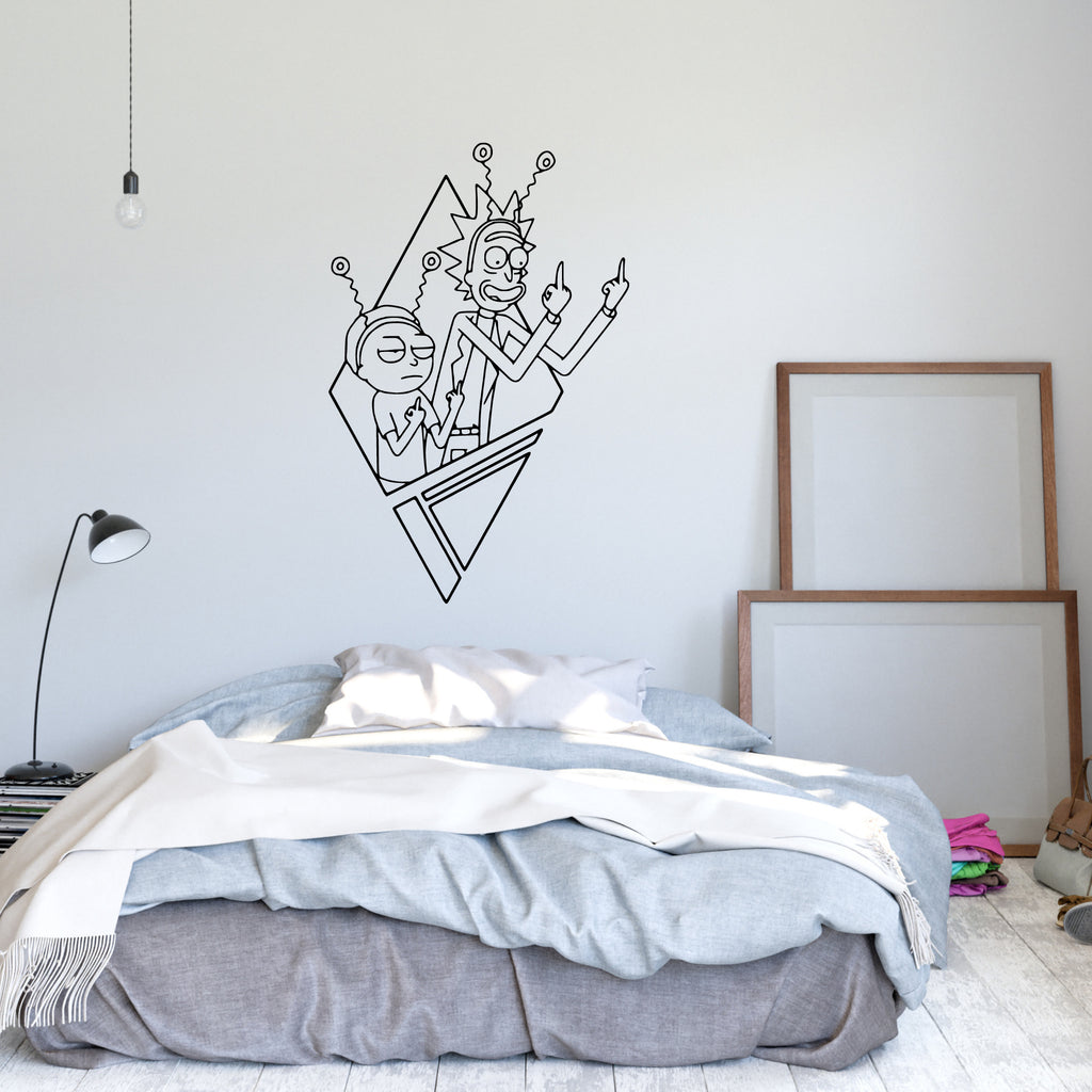 Rick and Morty Funny Gesture Vinyl Decal | Official Adult Swim Sticker