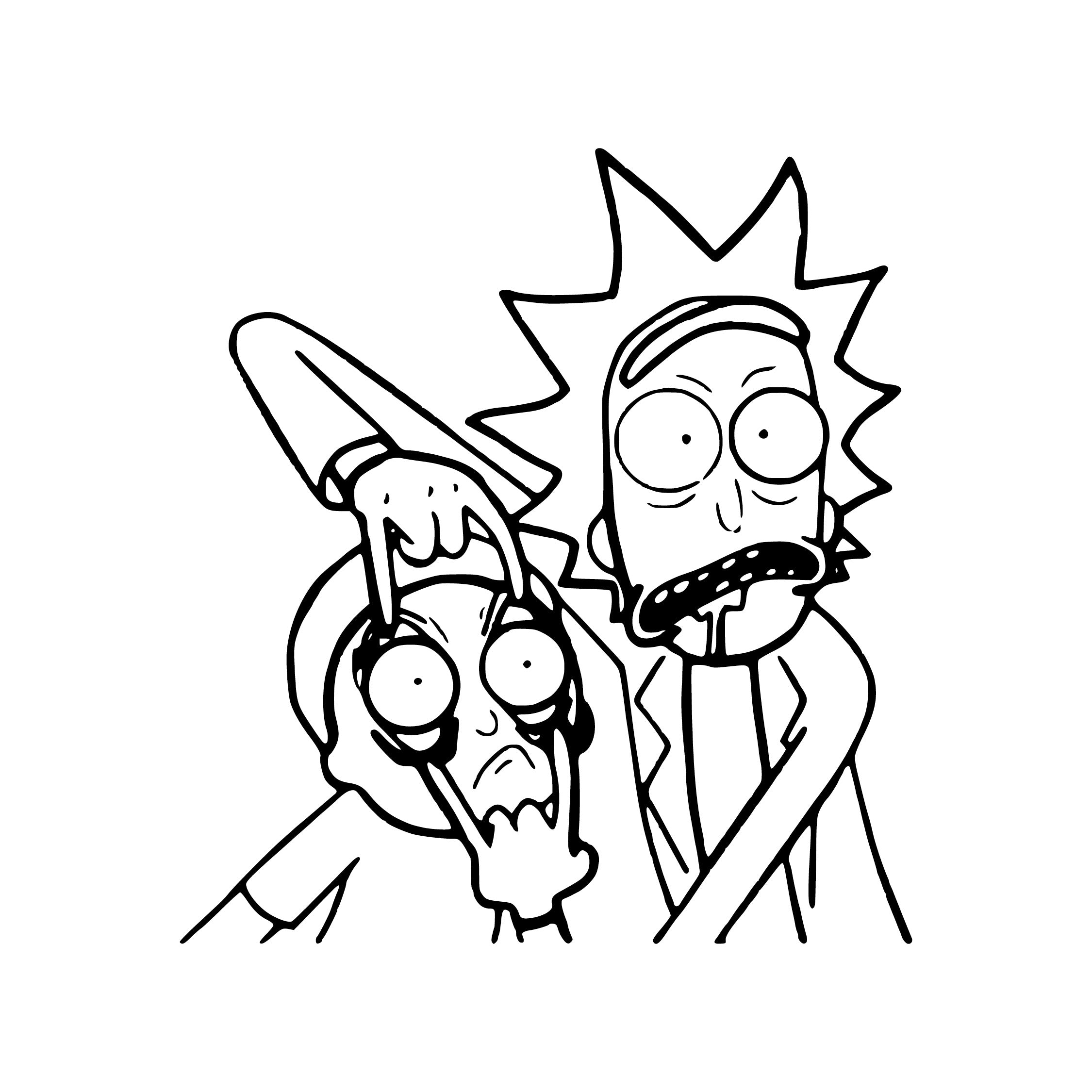 Rick and Morty – Rick Pulling Morty’s Eyes Open Vinyl Decal | Official Sticker