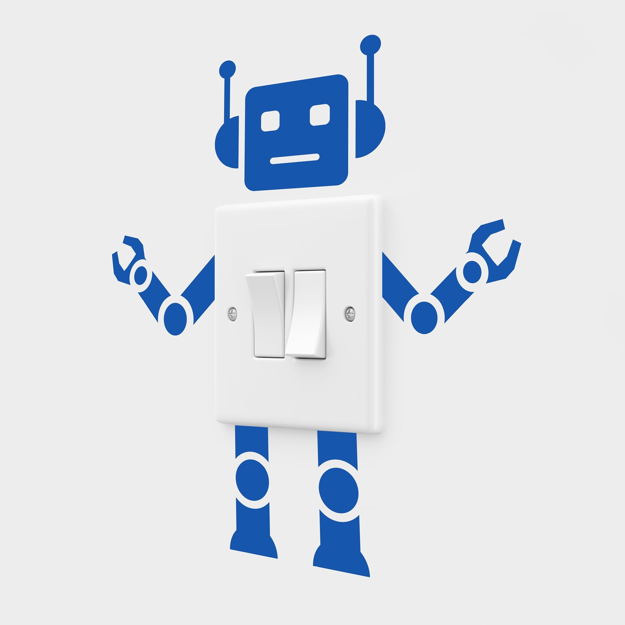 Robot Lightswitch kids bedroom Wall Decal Sticker