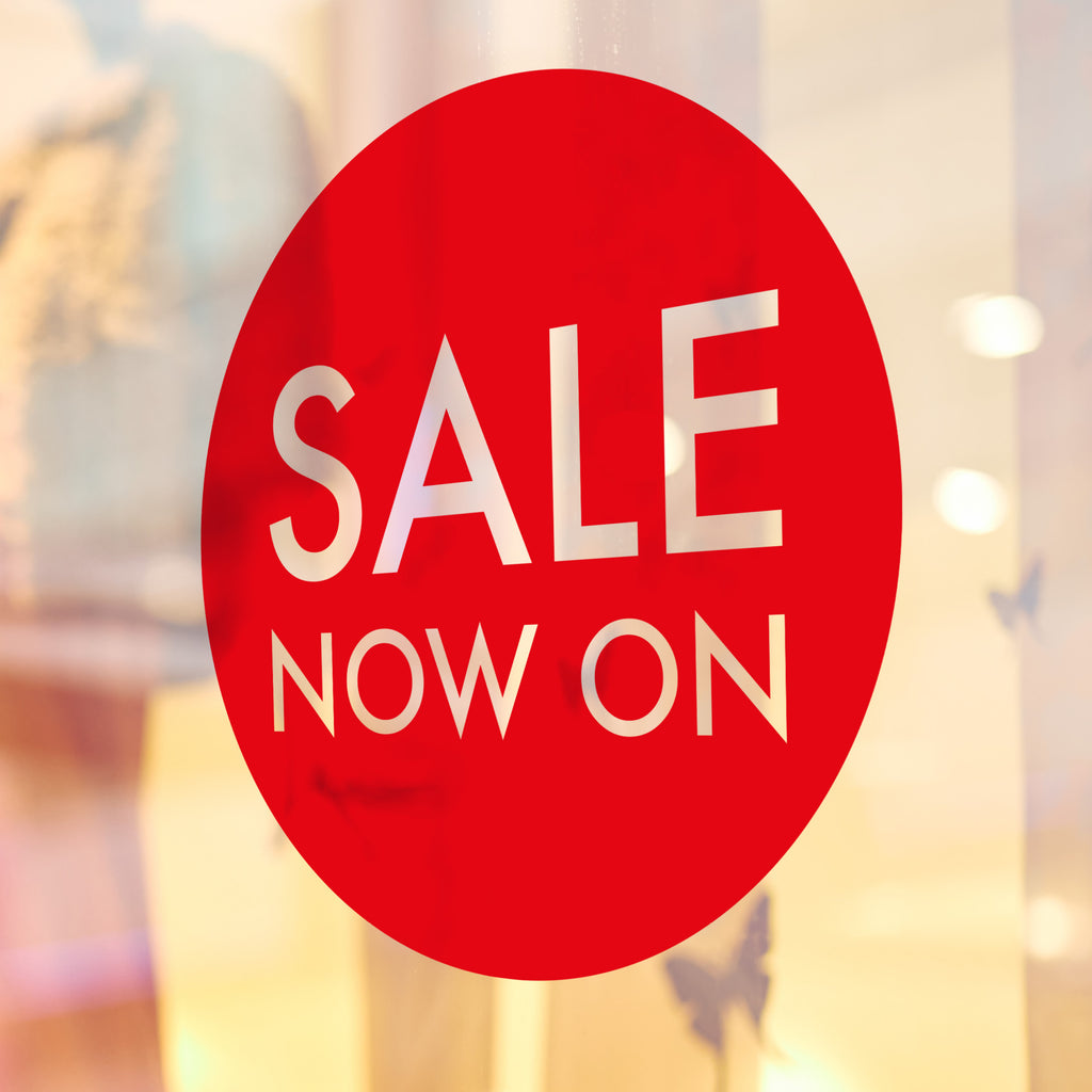 Sale now on decal sticker for shopfront windows
