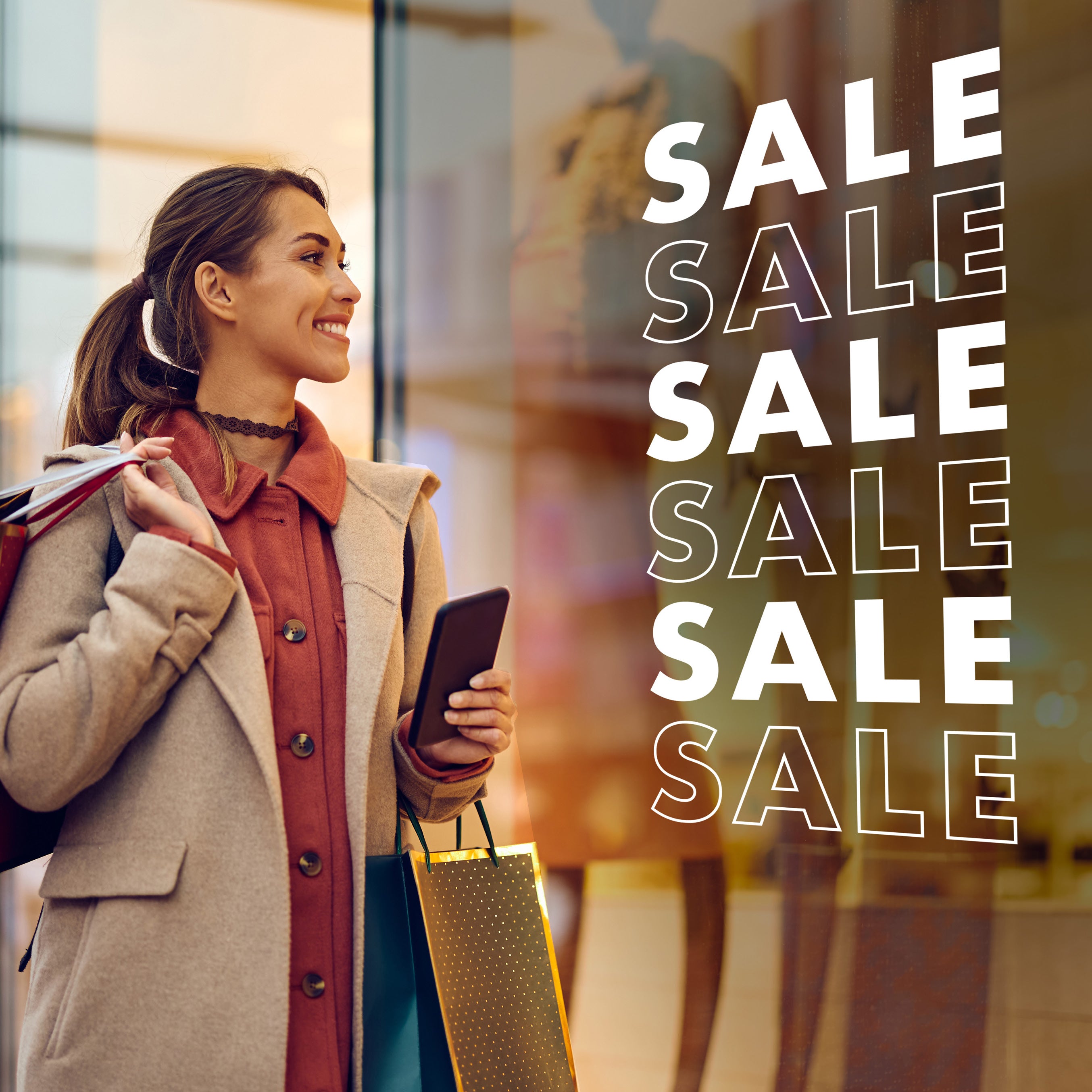 Sale decal sticker for shopfront window