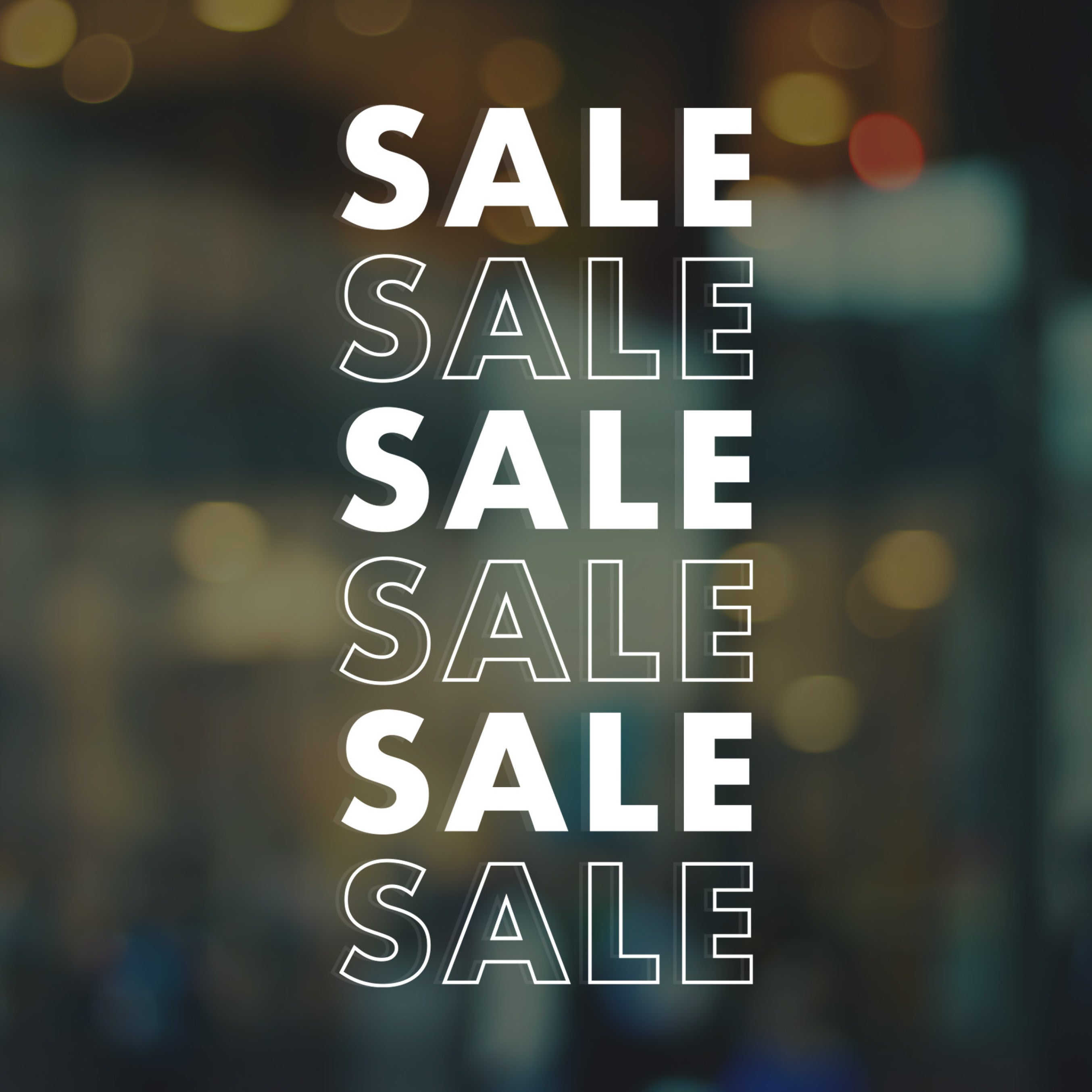 Sale decal sticker for shopfront window