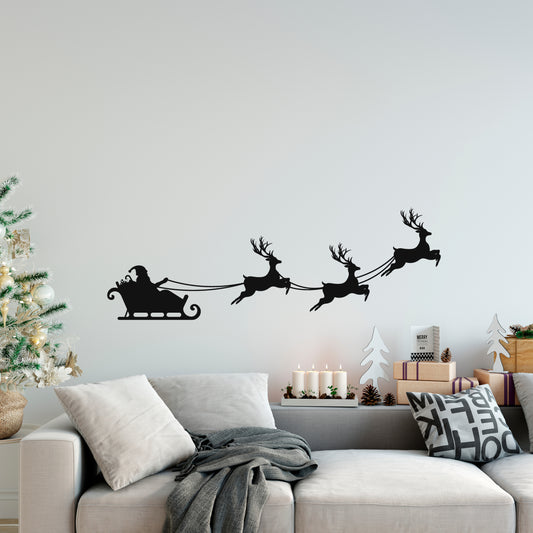 Santa and his Sleigh decal wall sticker