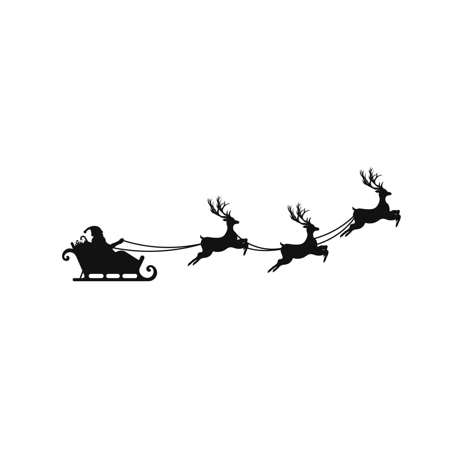 Santa and his Sleigh decal wall sticker design