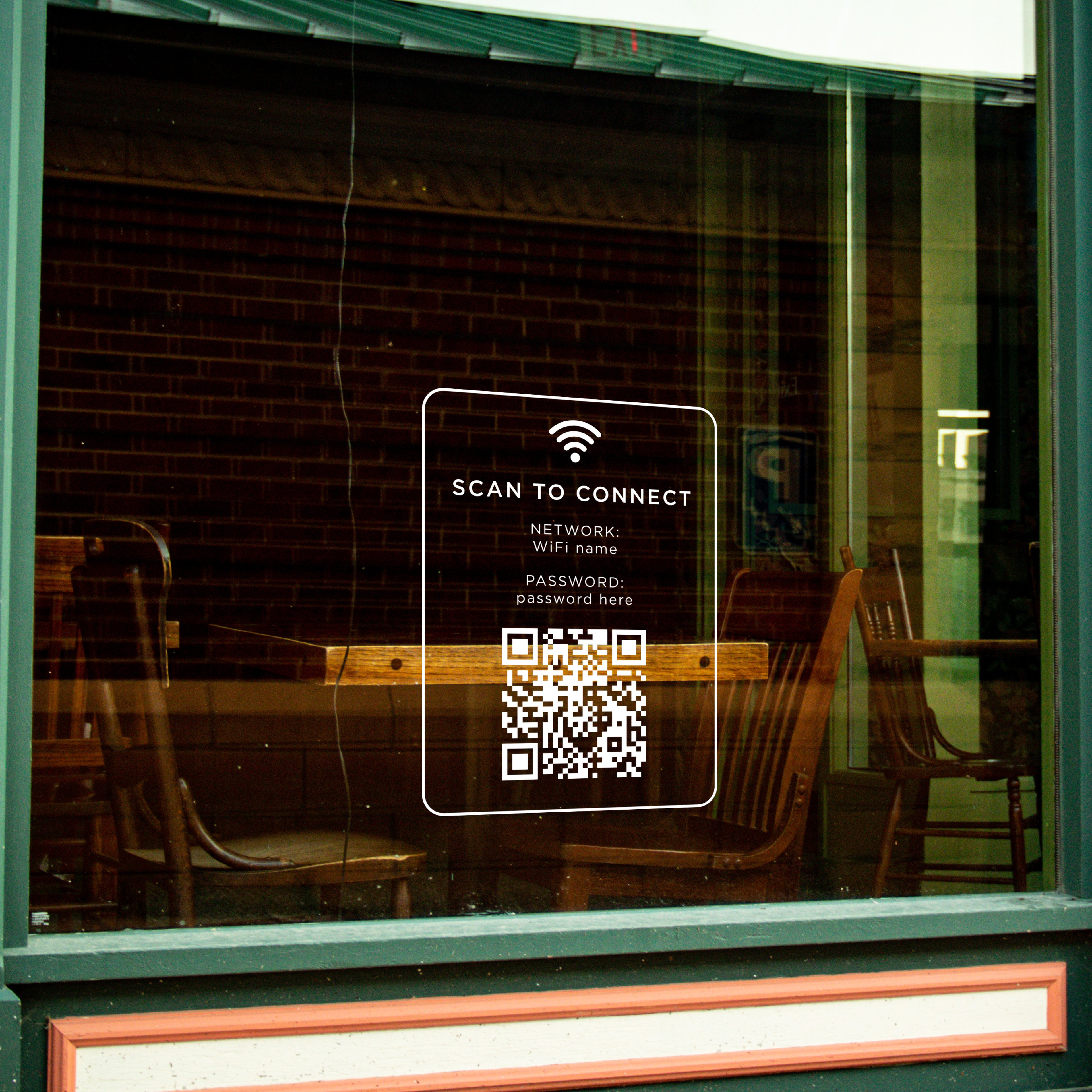 Personalised WiFi QR Code Sign Sticker – Scan to Connect Decal for Hotels, Shops, Cafés & Businesses