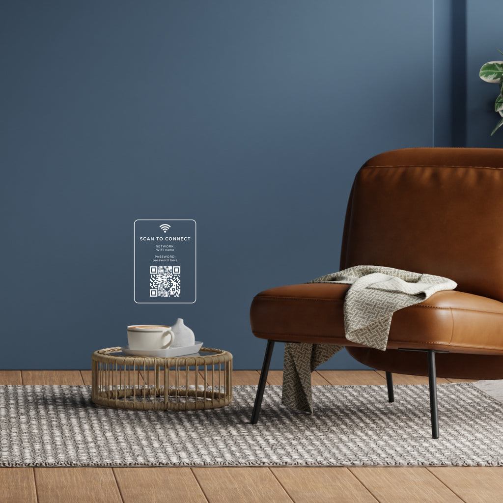 Personalised WiFi QR Code Sign Sticker – Scan to Connect Decal for Hotels, Shops, Cafés & Businesses