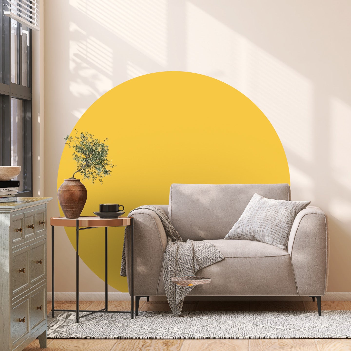 Modern Circle Vinyl Decal – Minimalist & Trendy Peel-and-Stick Wall Sticker for Home or Office